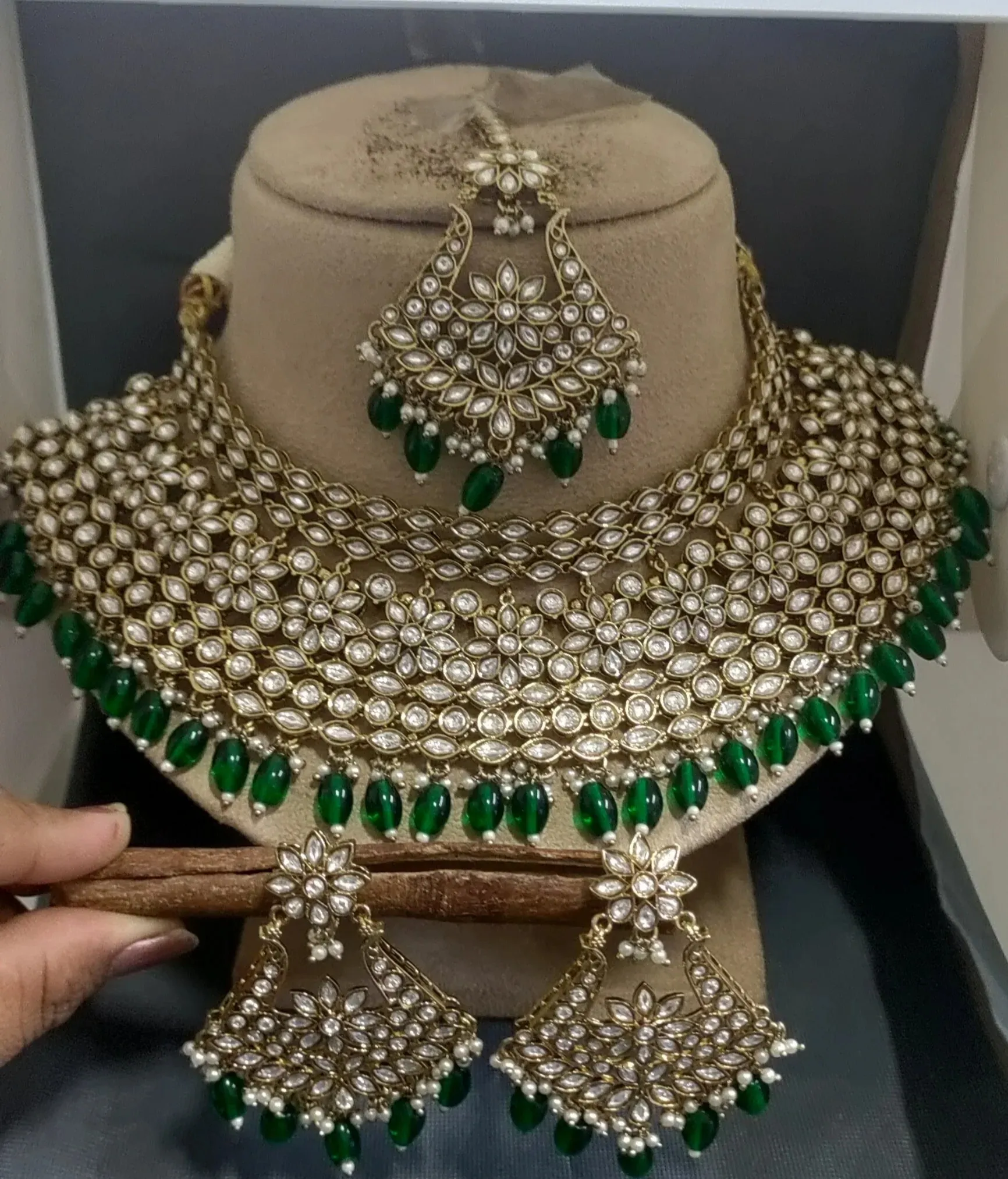 Polki Kundan Bridal Necklace Set - K0001
