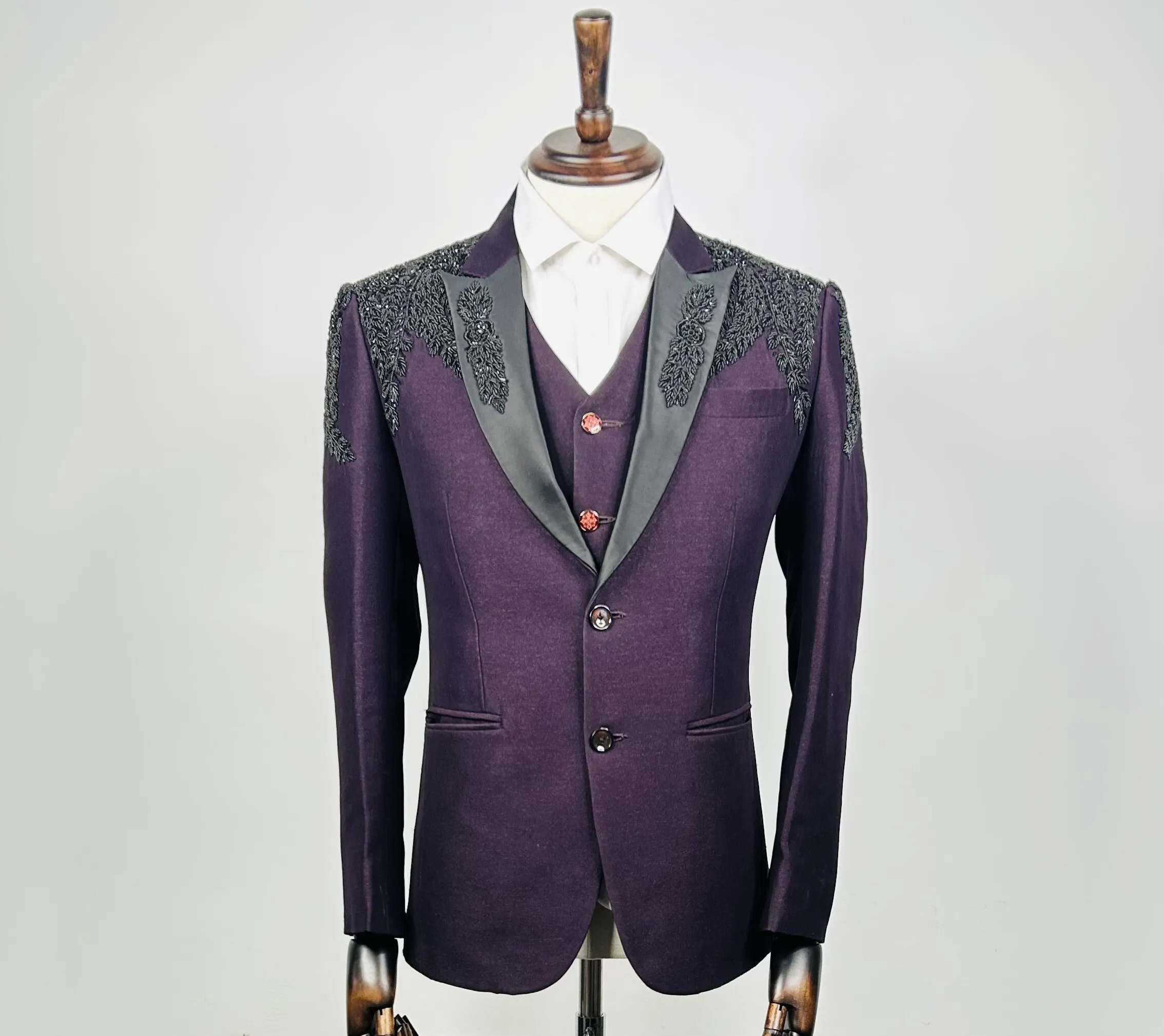 Wine Shimmer Doubleside Embroidery - EMS