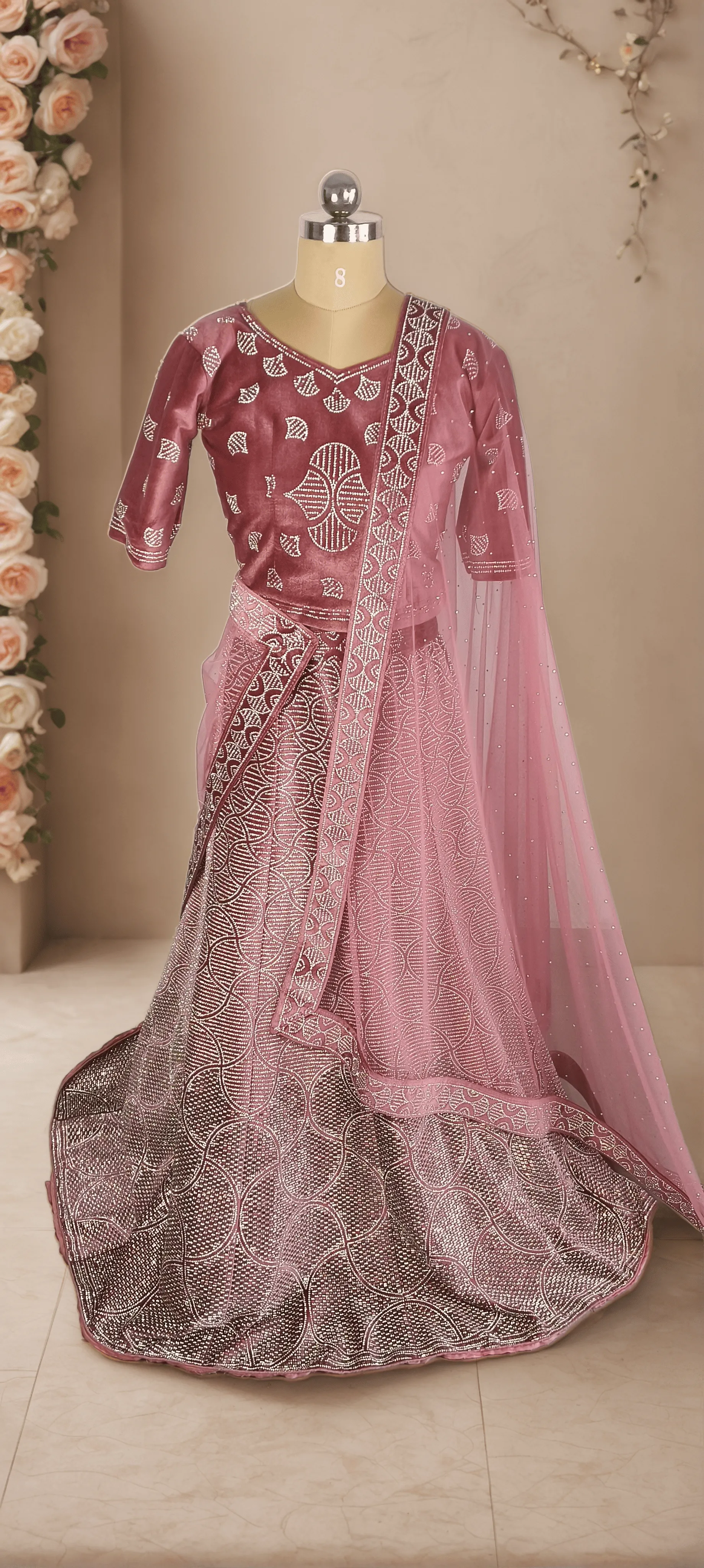 Rain And Shine Pink Lehenga- L0021 , GRW