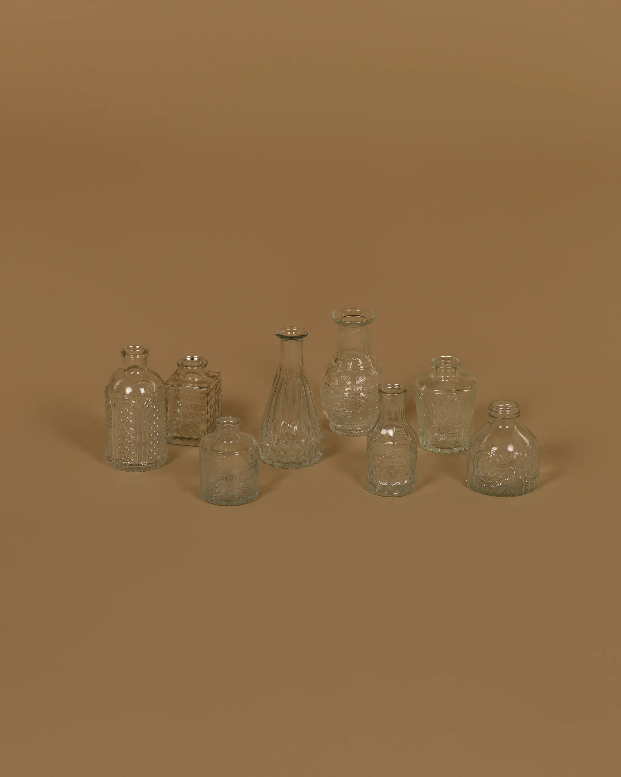 Vázy malé sada 8ks průhledné