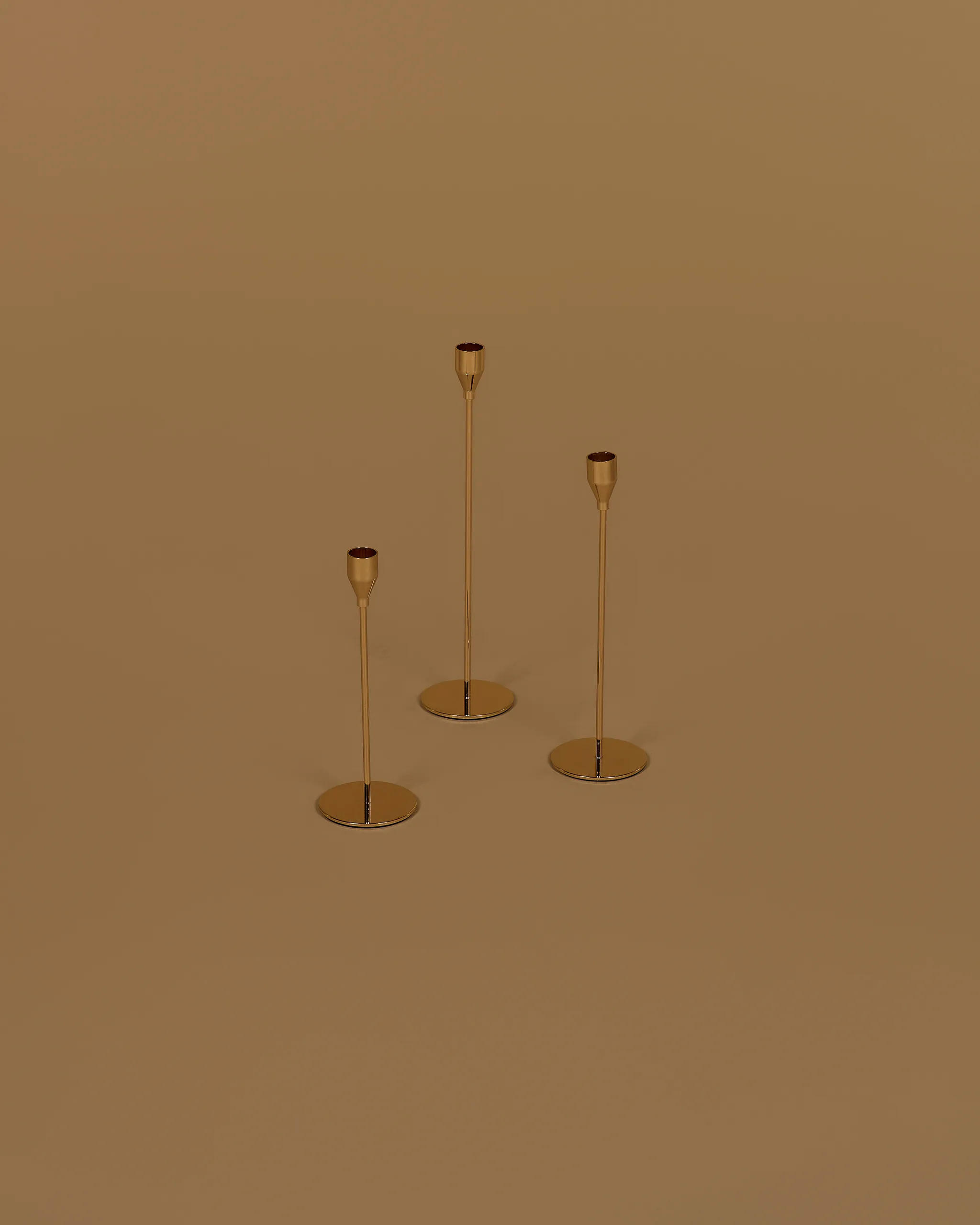 Svícny rosegold set 3 velikostí