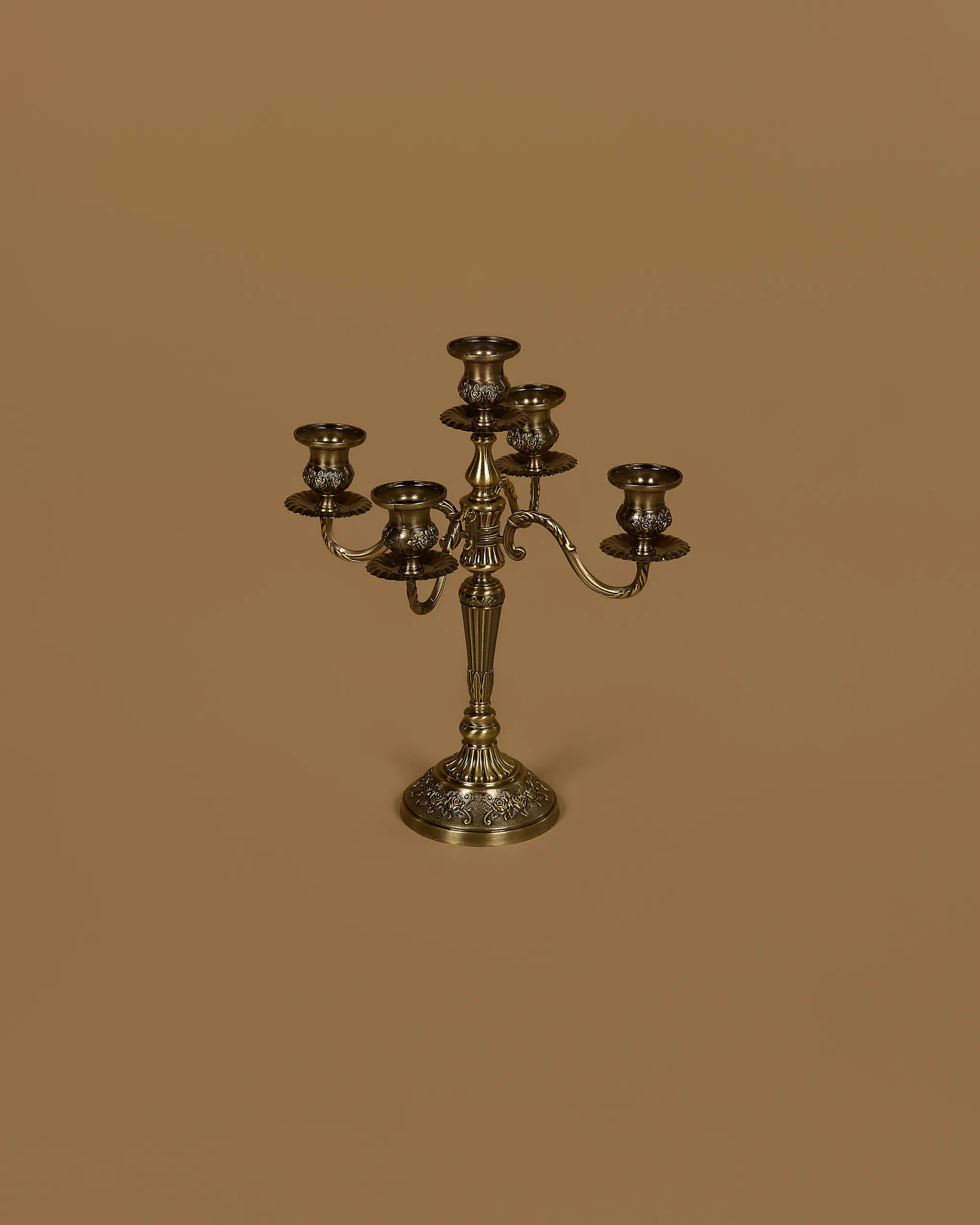 Bronzový vintage svícen čtyřramenný