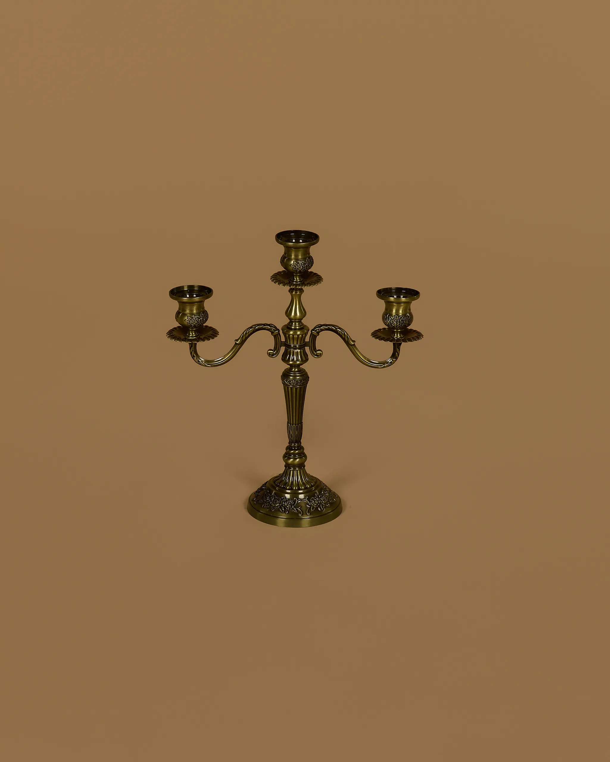 Bronzový vintage svícen dvouramenný