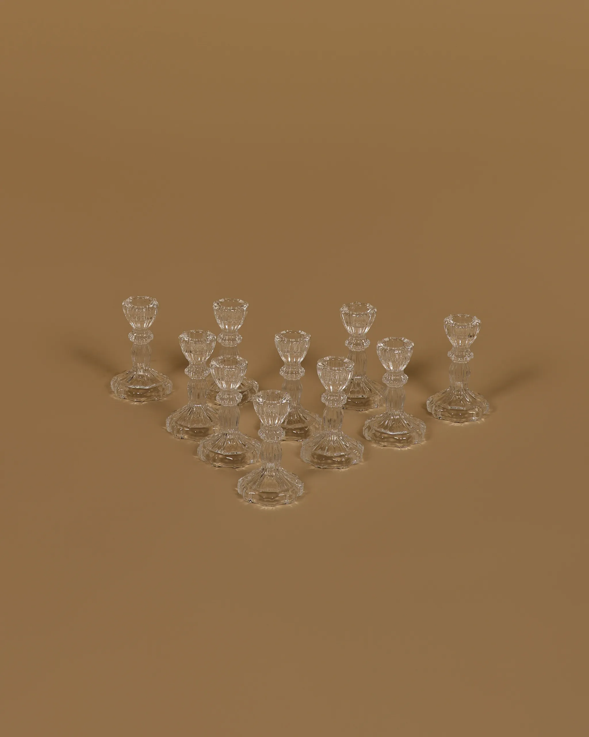 Svícny sada 6ks průhledné 11.5cm