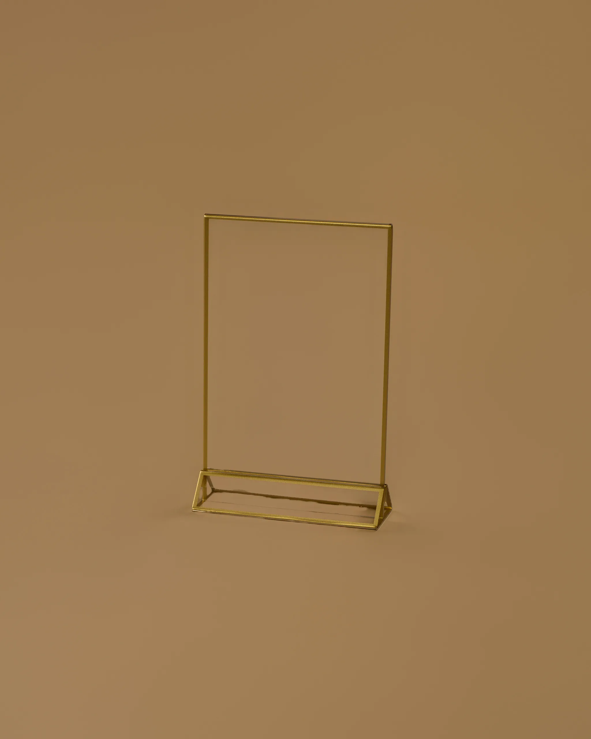 Stojánek průhledný se zlatým rámováním