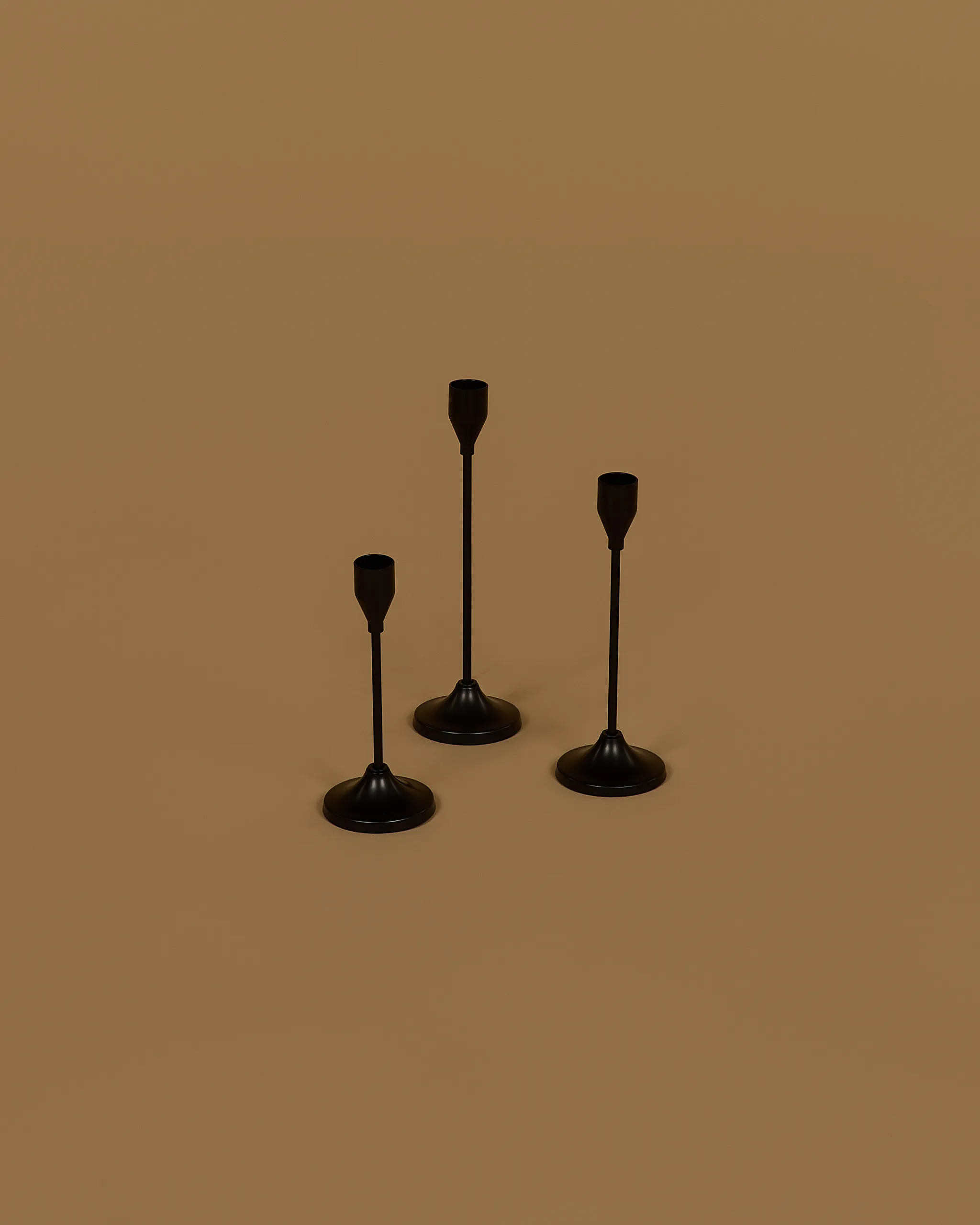 Svícny černé set 3 velikostí