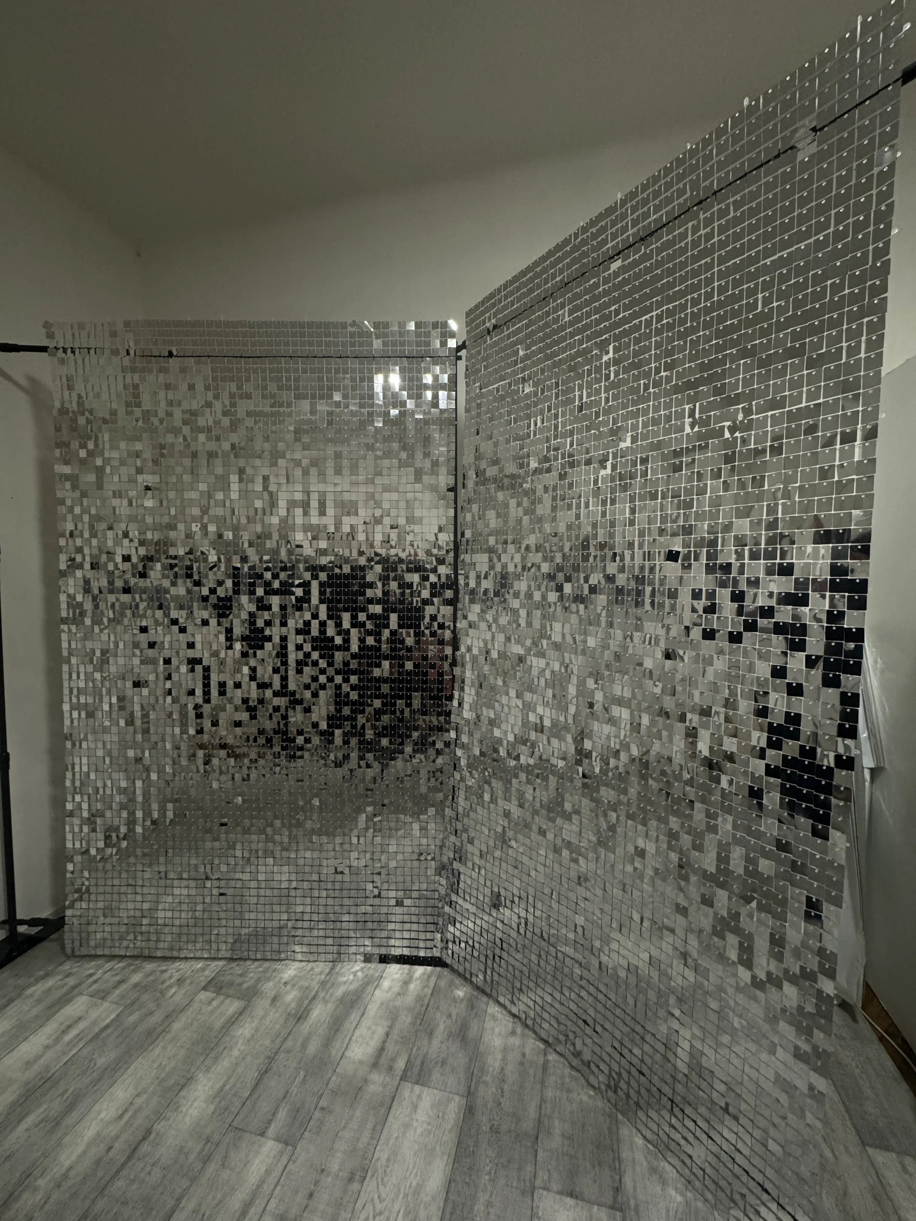 Stříbrná třpytivá foto stěna