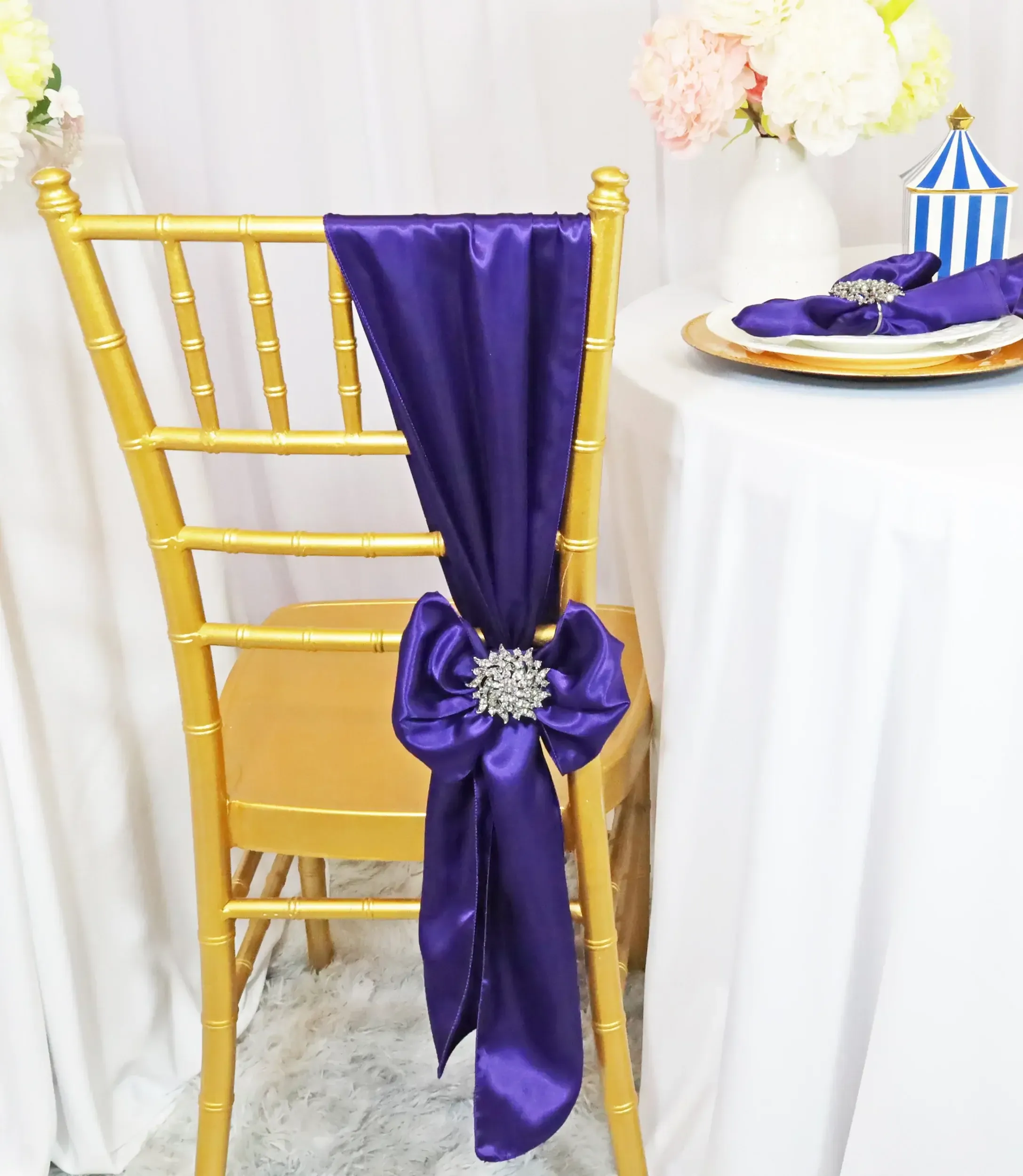 Regency Purple Satin Sashes
