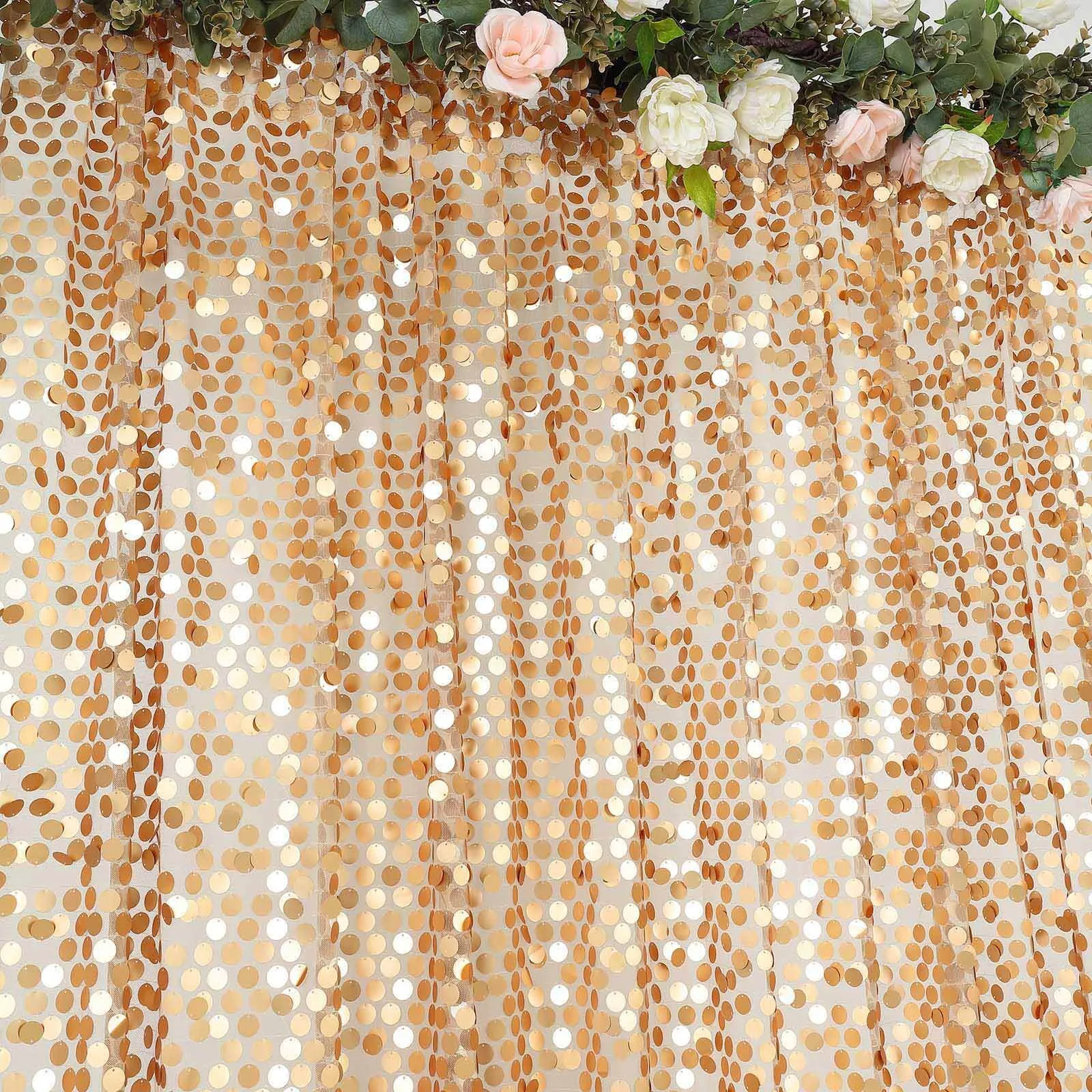 8' Champagne Sequin Drapes