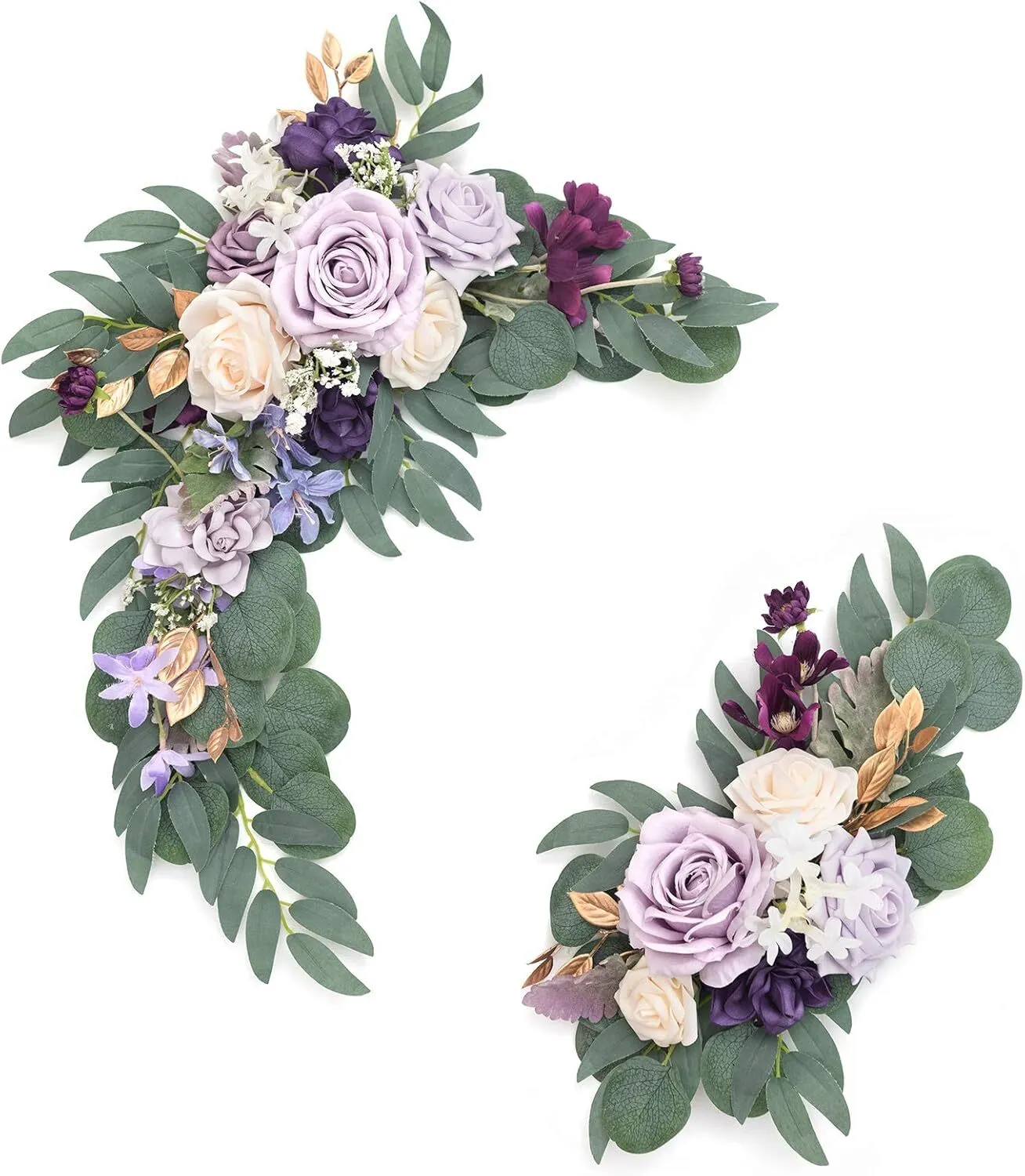 Lilac and Gold Asymmetrical Sign Flowers