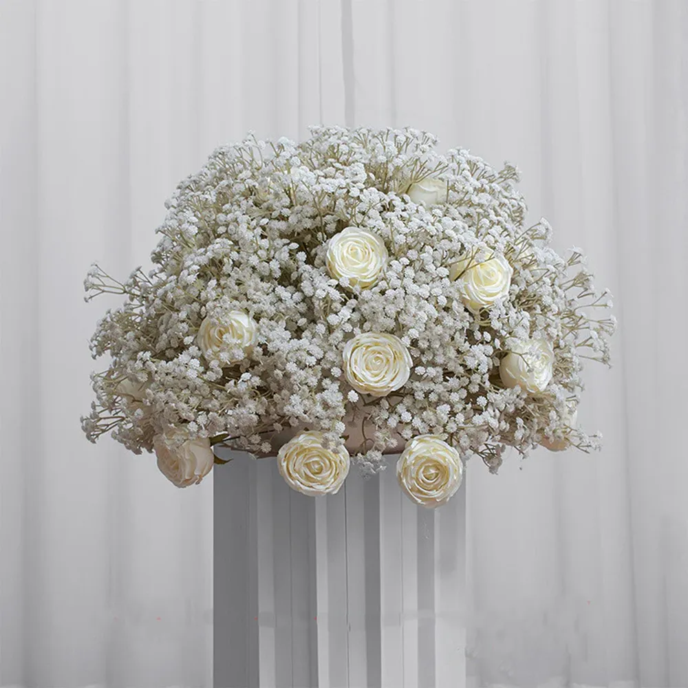 Baby's Breath w Roses Arrangement - Large