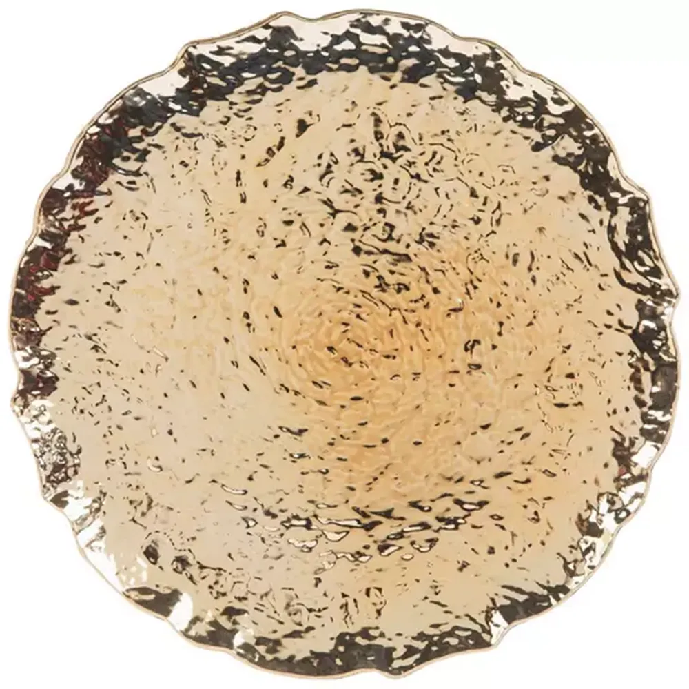 Hammered Shiny Gold Chargers