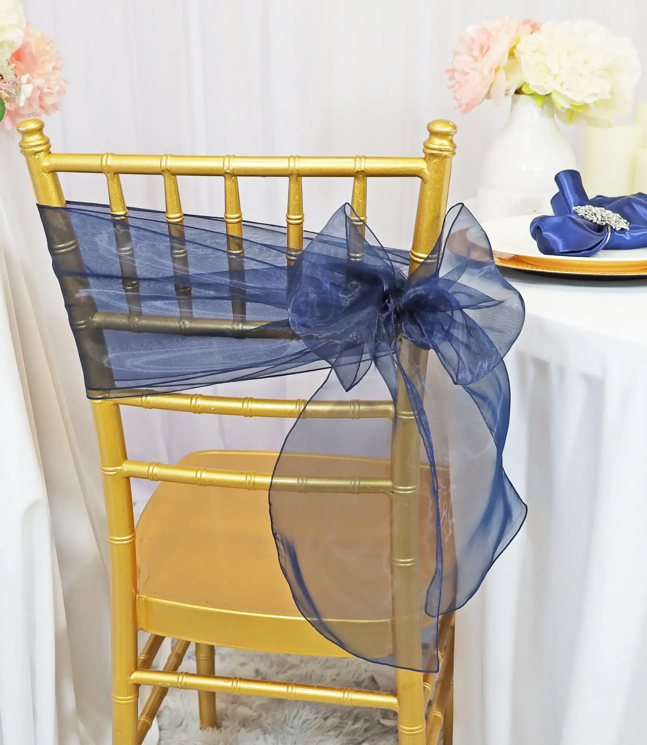 Navy Organza Sashes
