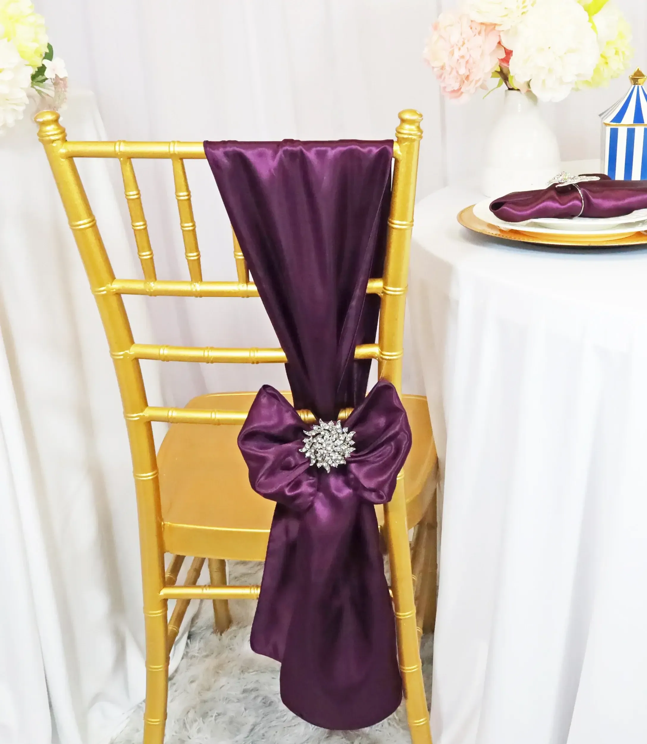 Plum Satin Sashes