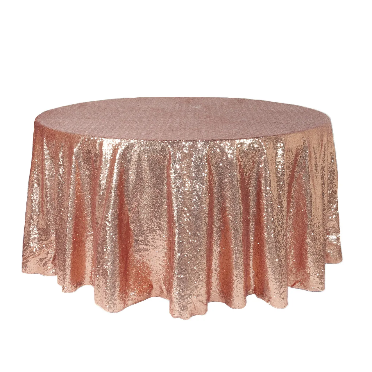 120" Round Blush Sequin Tablecloth