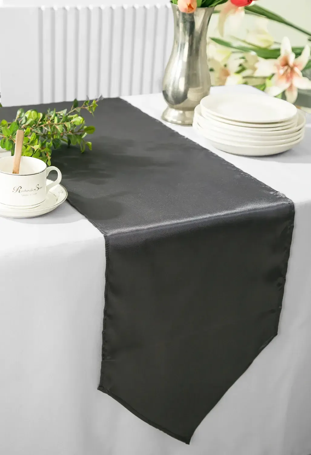 Pewter Satin Table Runners