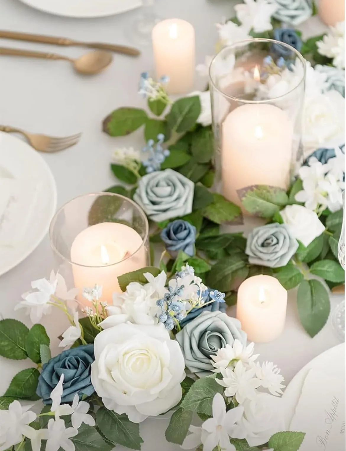 Navy and Dusty Blue 2' Garland/Floral Wreath