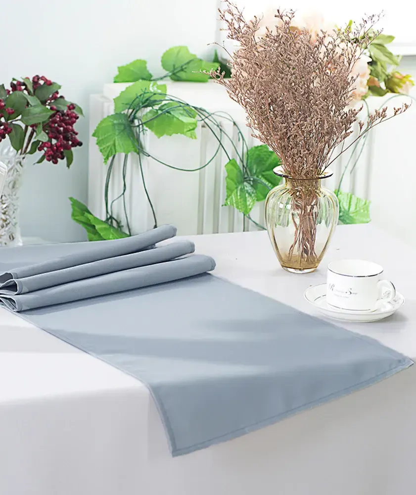 Dusty Blue Polyester Table Runners