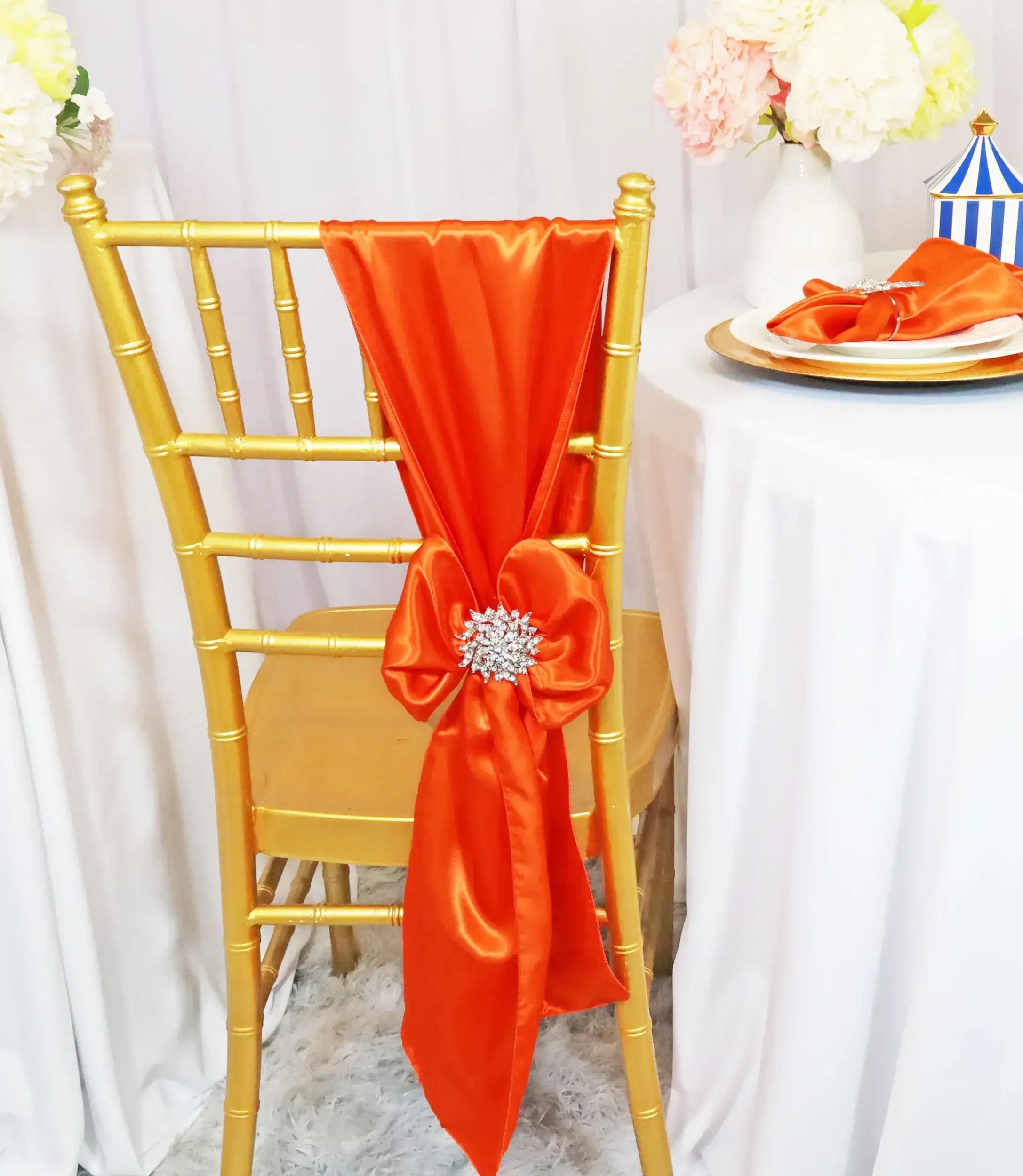 Orange Satin Sashes