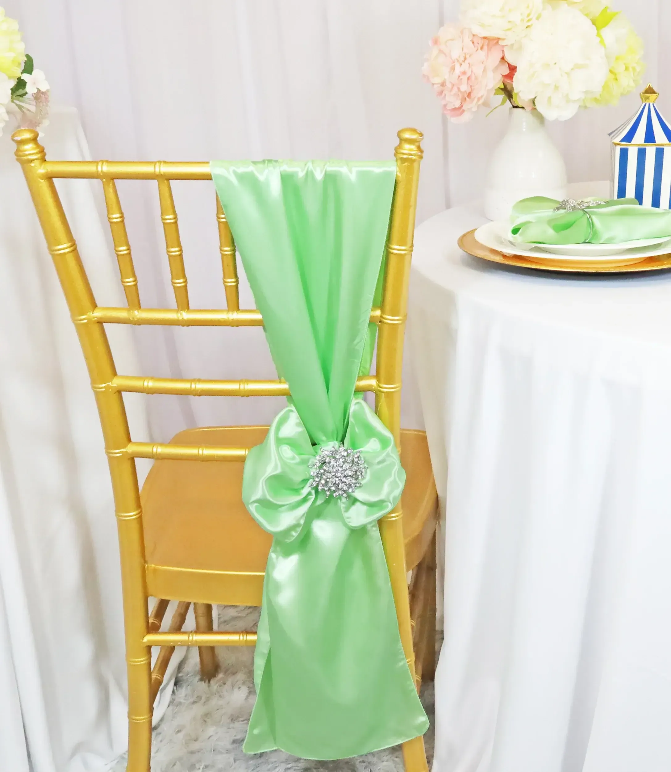Mint Green Satin Sashes