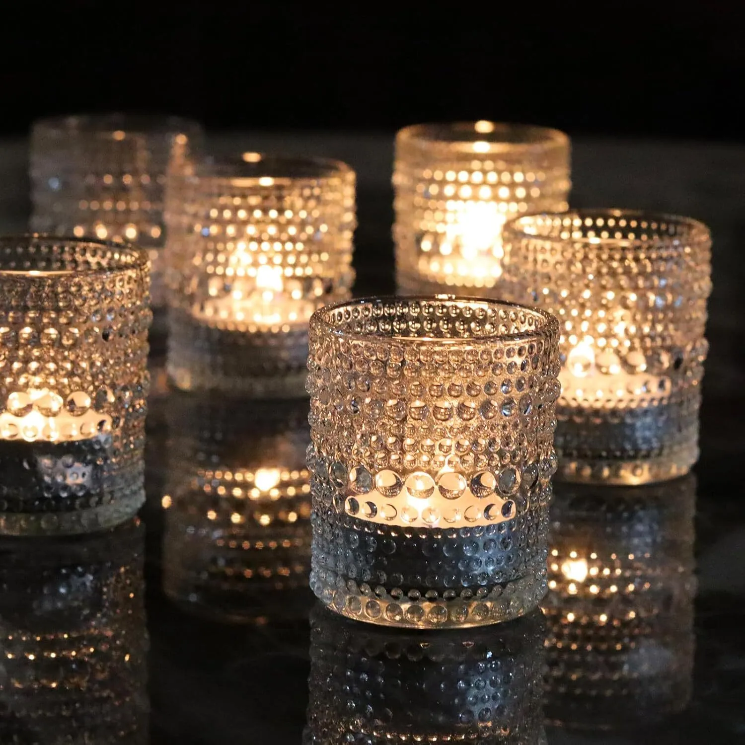 Clear Hobnail Votives