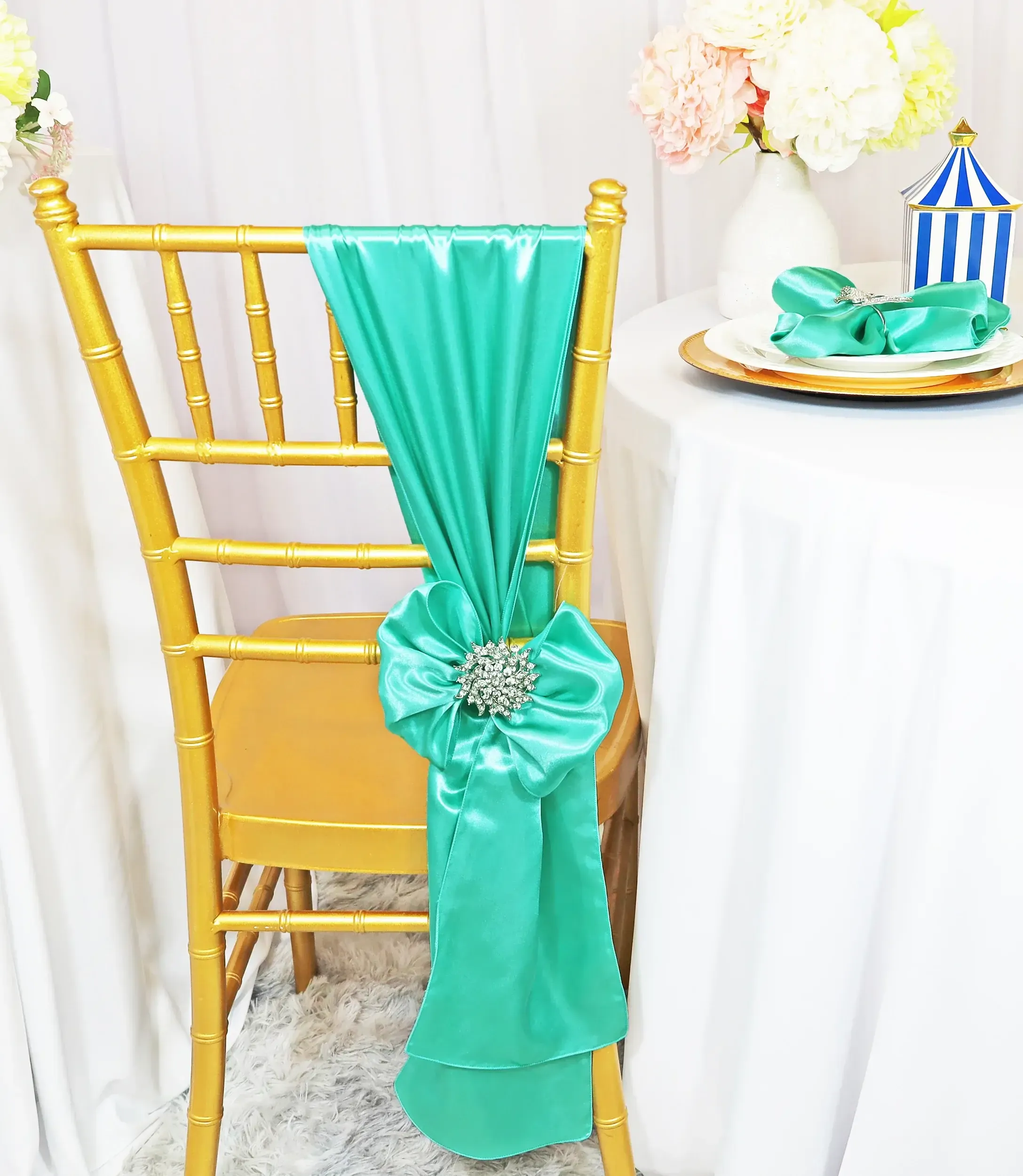 Aqua/Tiffany Blue Satin Sashes
