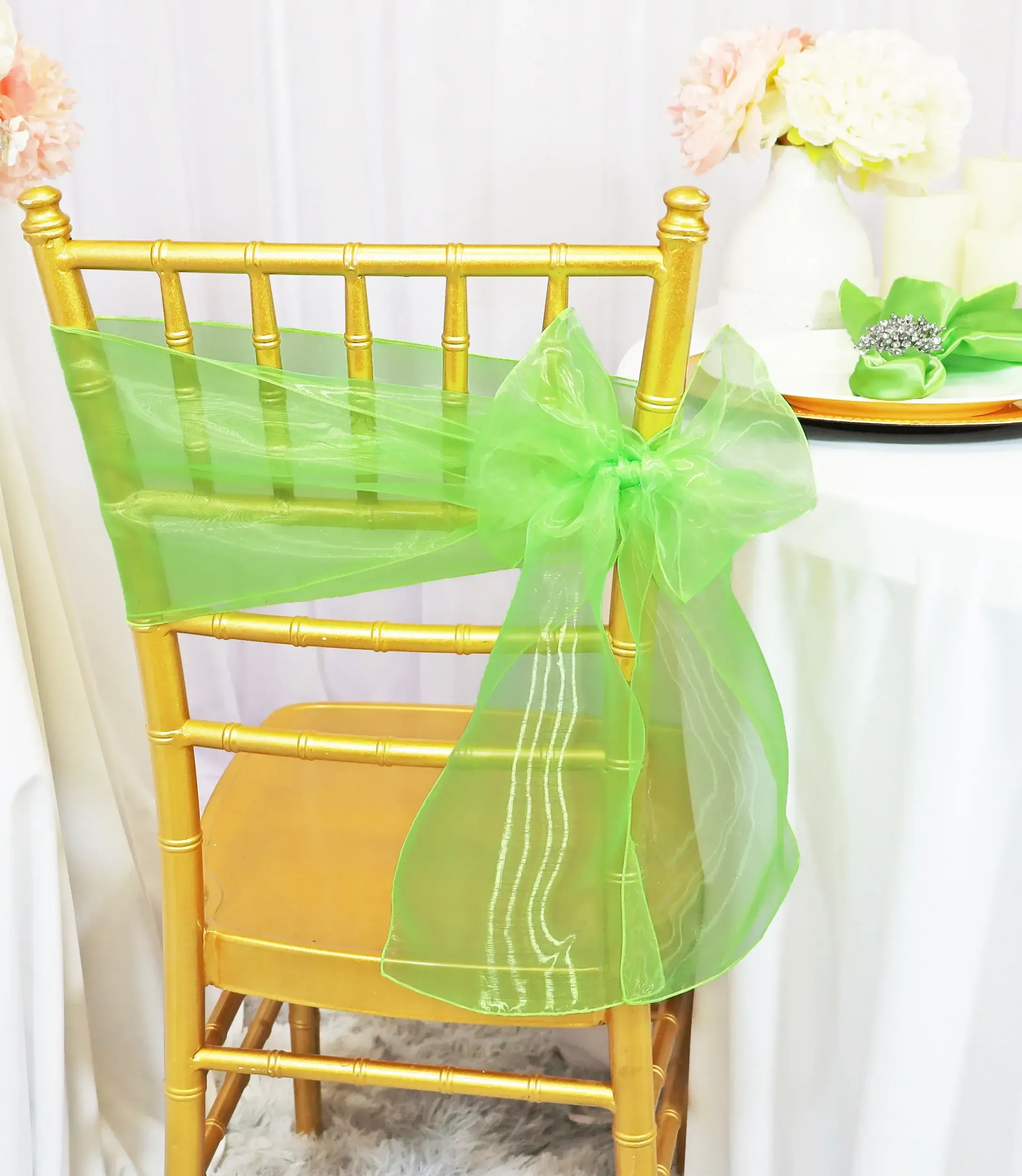 Apple Green Organza Sashes