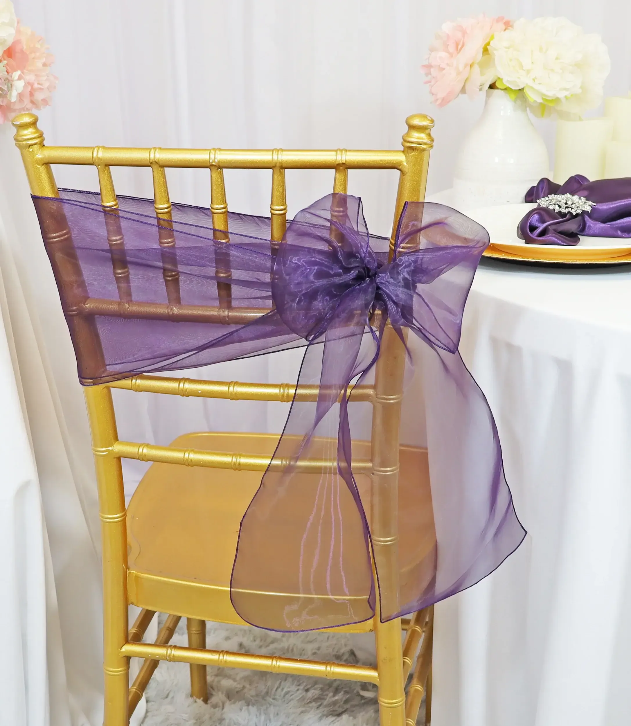 Eggplant Organza Sashes