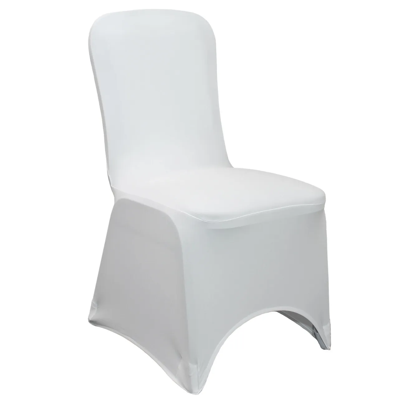 White Spandex Banquet Chair Cover - Square Back