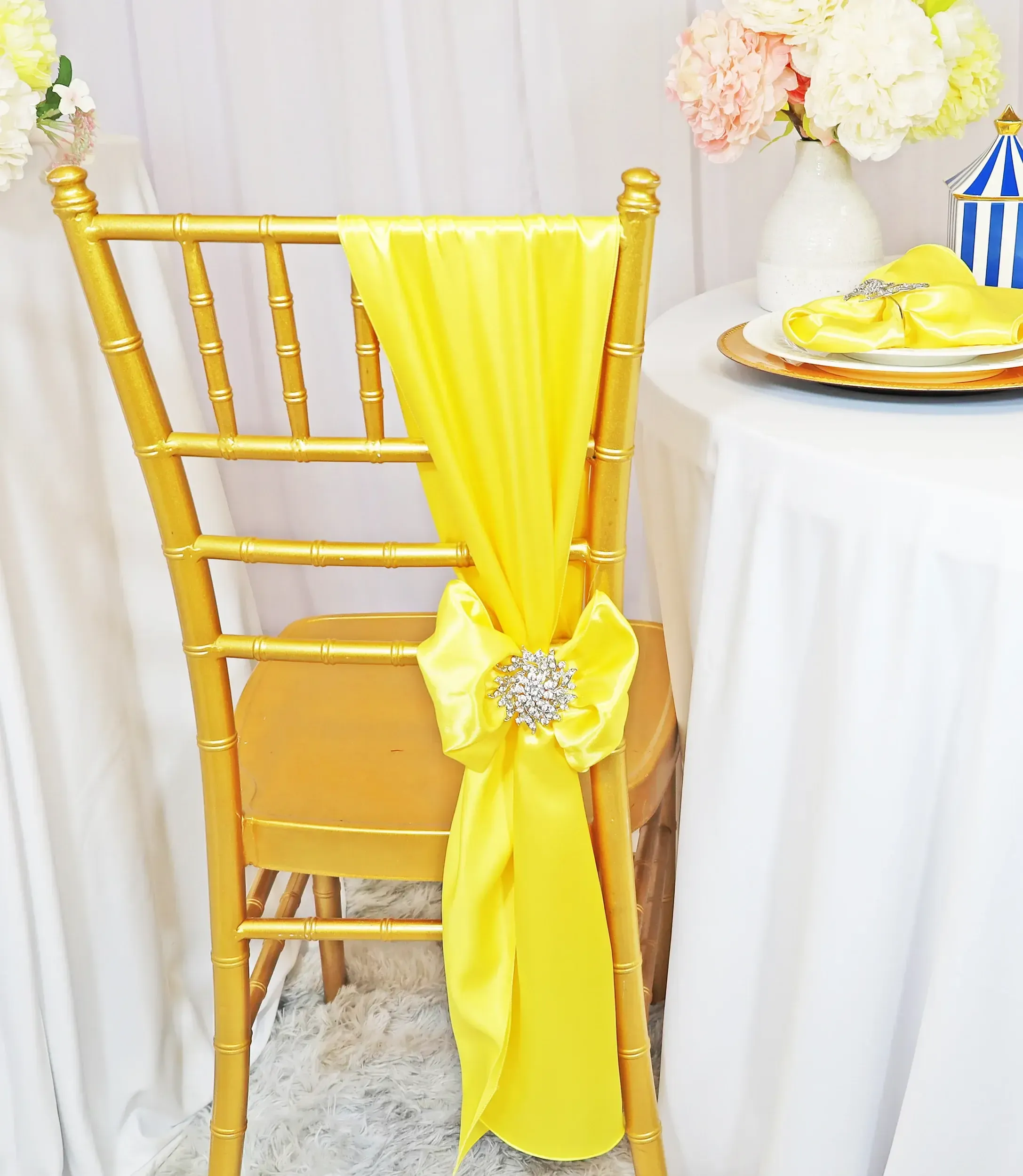 Canary Yellow Satin Sashes
