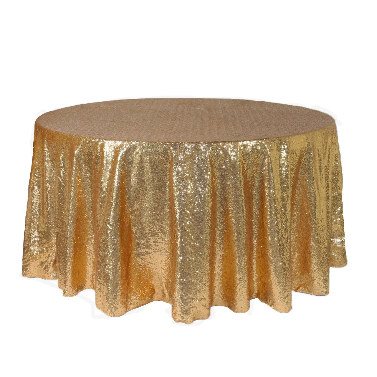 120" Round Gold Sequin Tablecloth