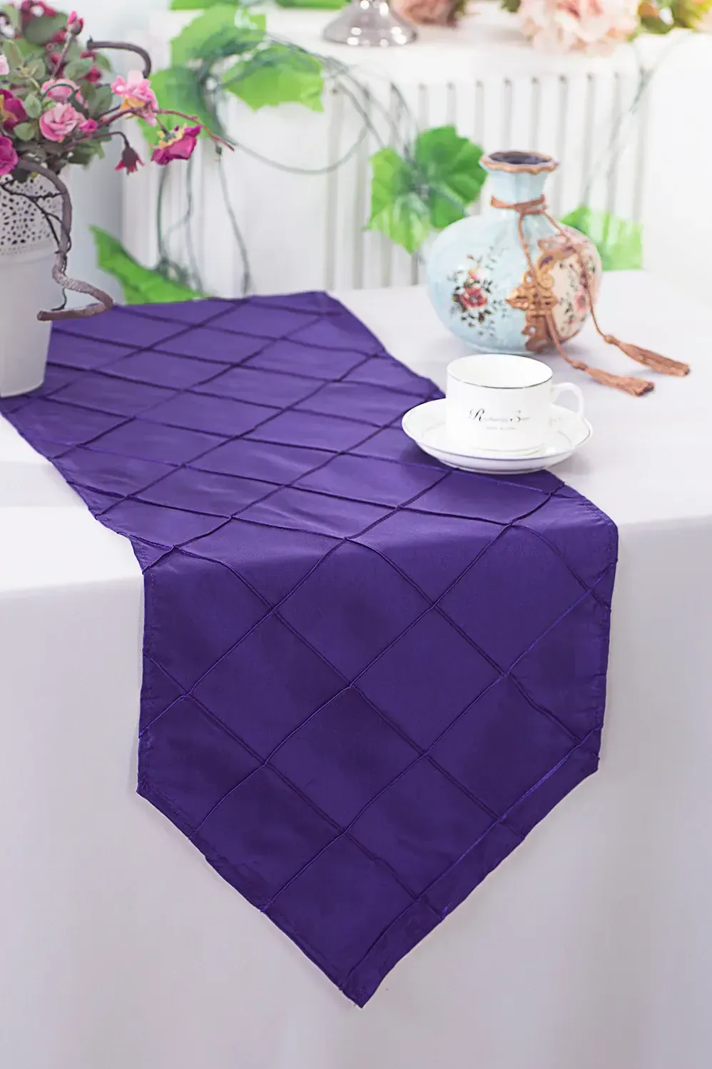 Regency Purple Pintuck Table Runners