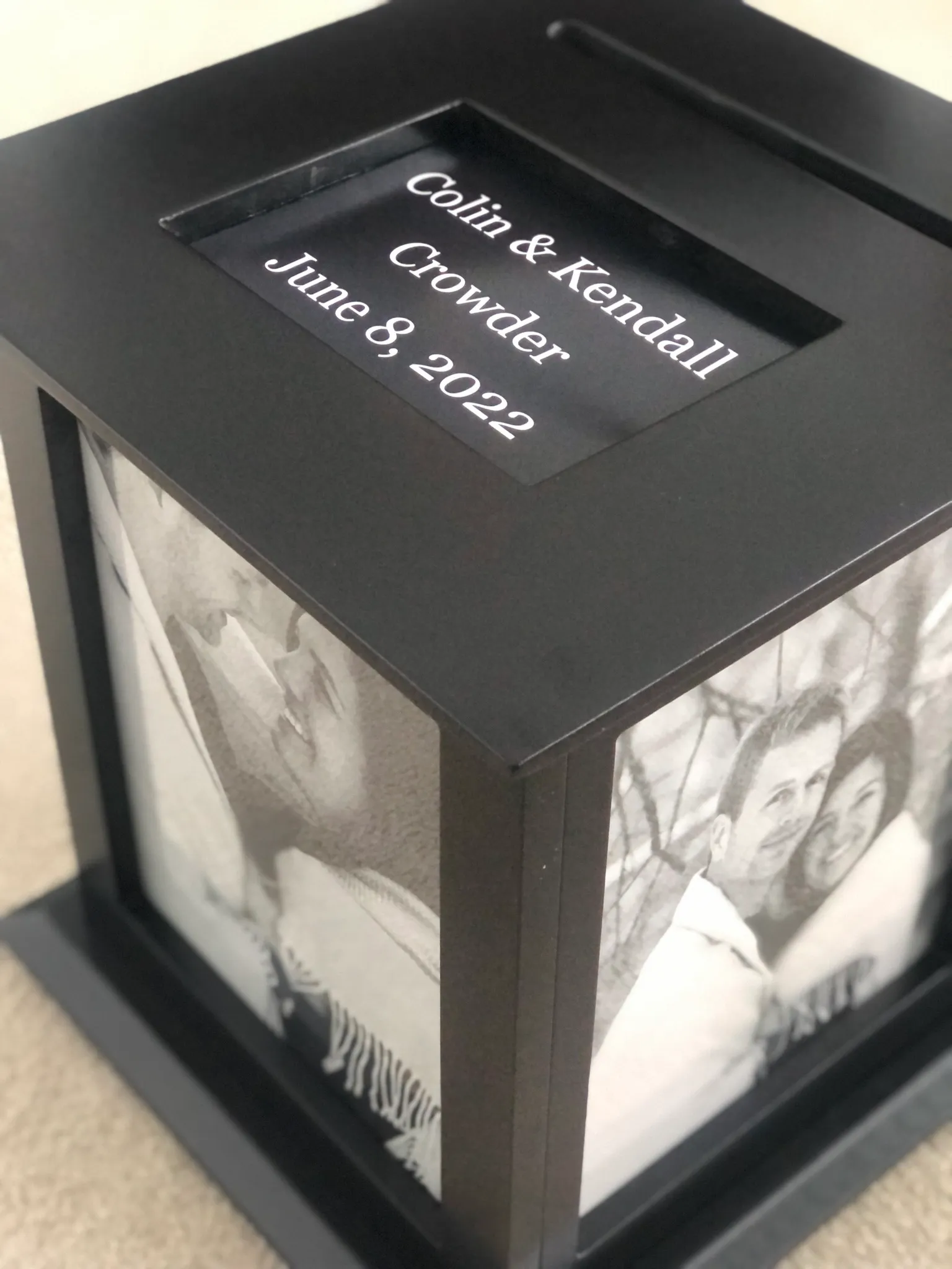 Black photo card box