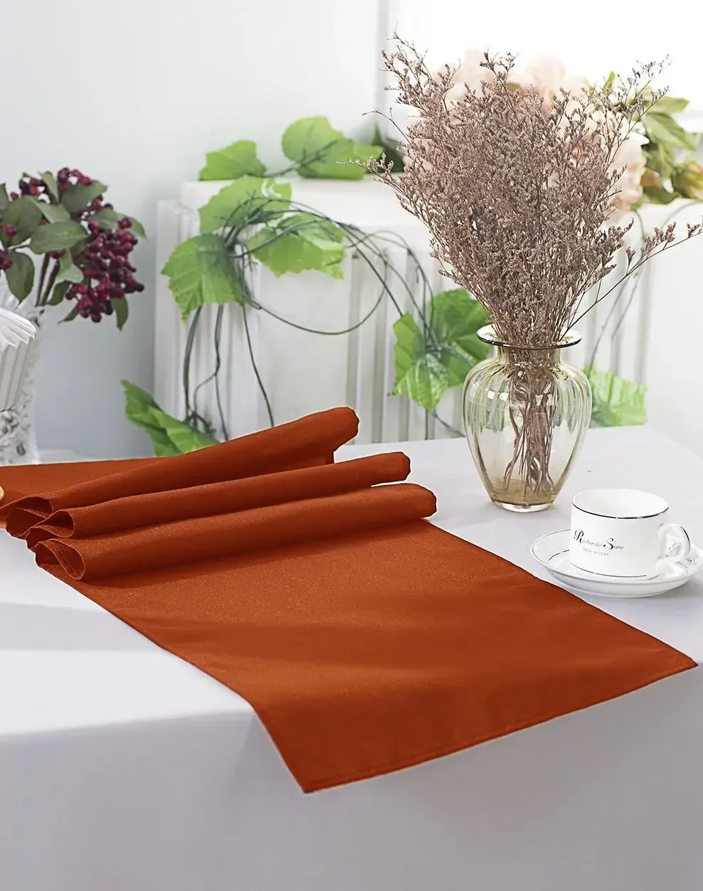 Rust/Burnt Orange Polyster Table Runners