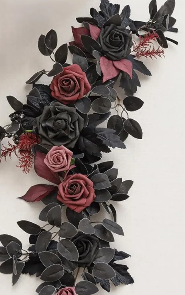 Moody Burgundy and Black 2' Garland/Wreath