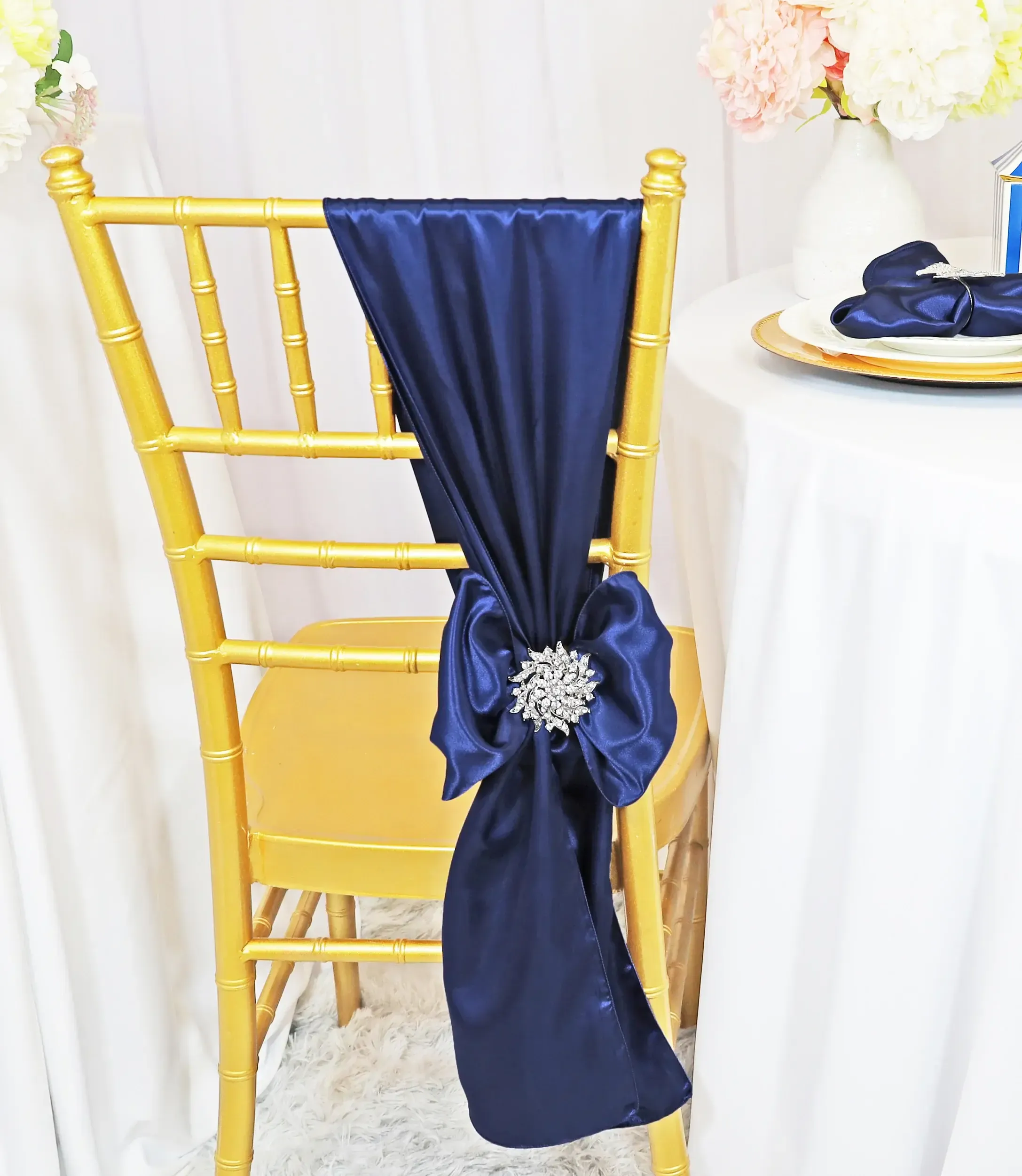 Navy Satin Sashes