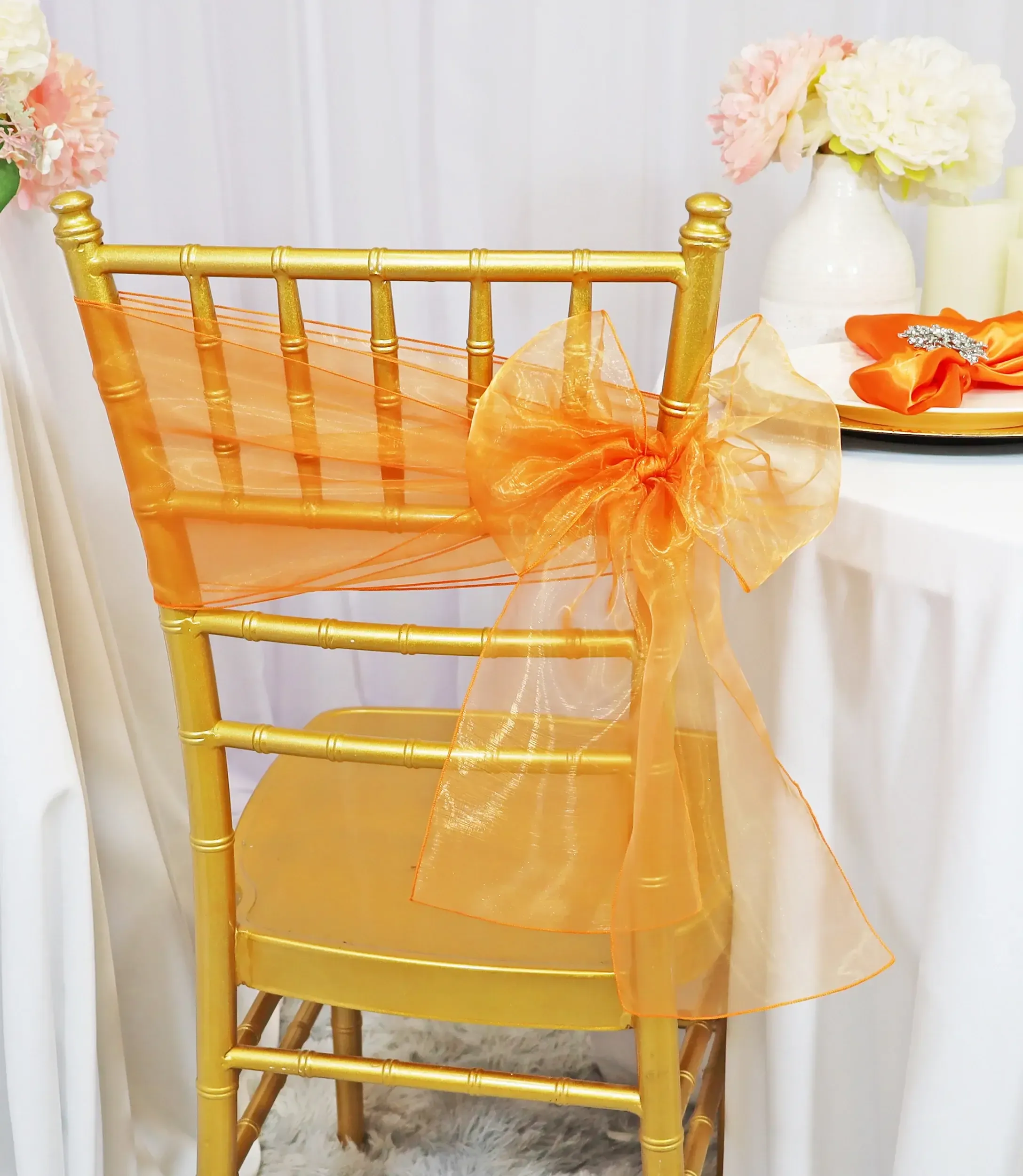 Light Orange Organza Sashes