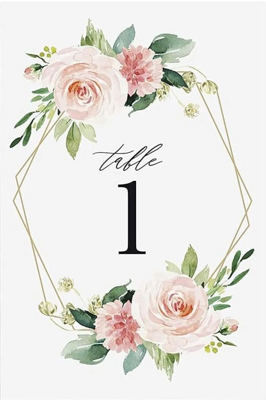 Table Numbers - Blush Pink Set