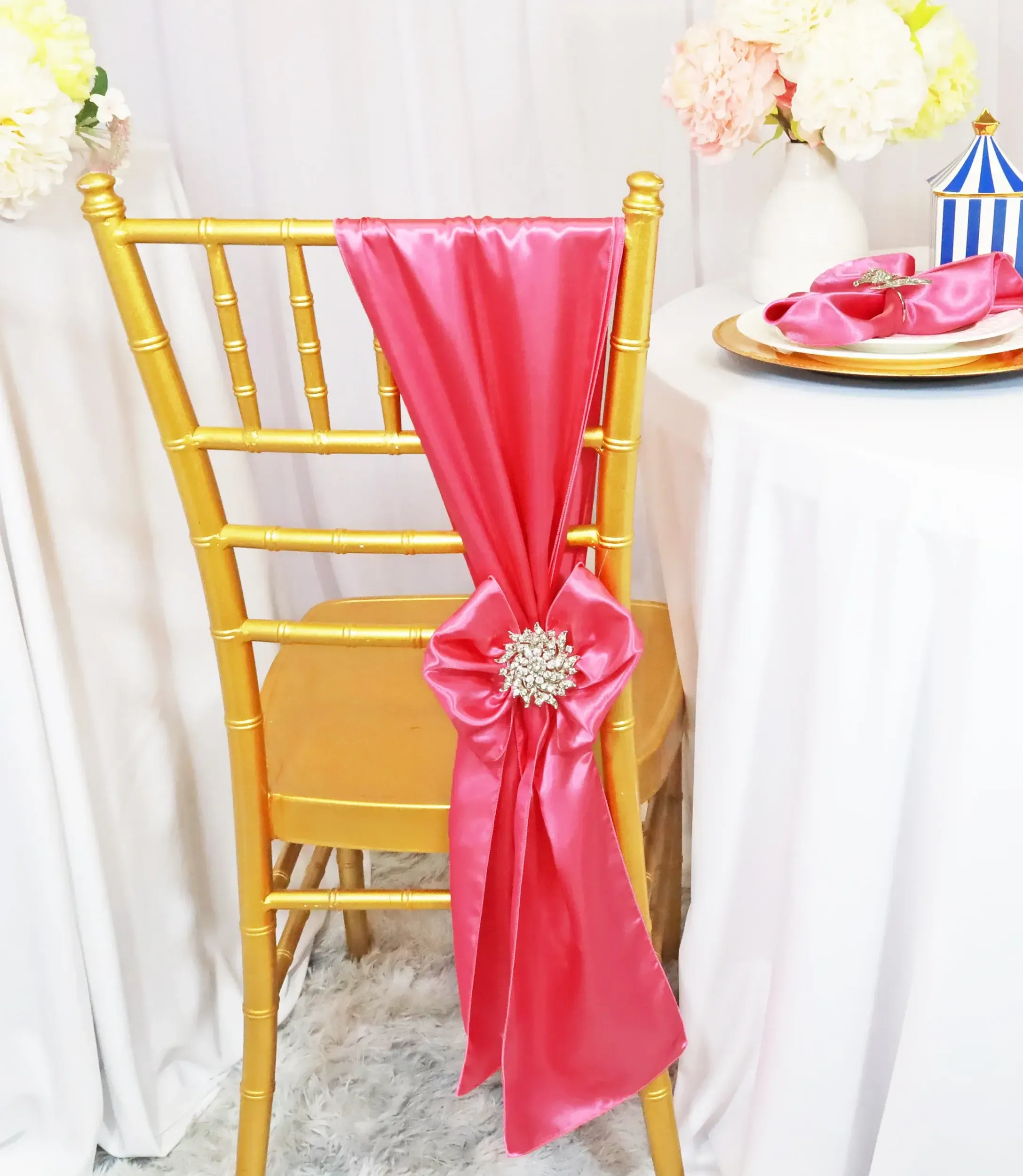 Bubble Gum Pink Satin Sashes