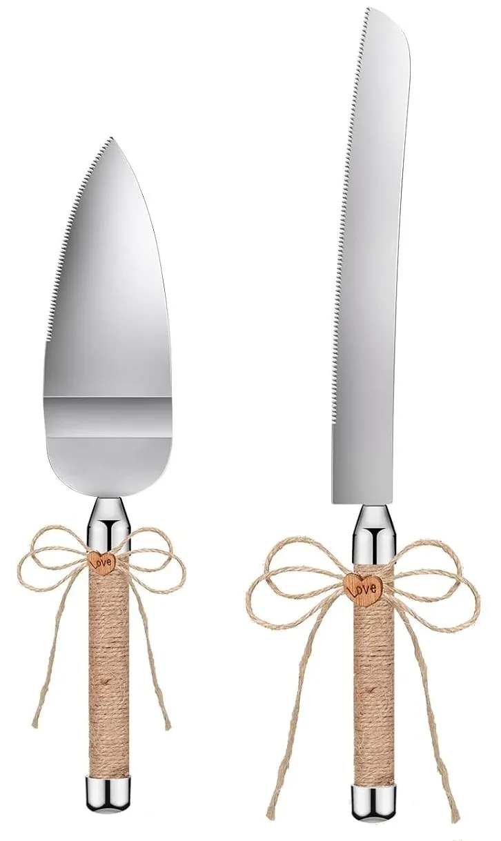 Burlap and Bows Cake Cutting Set