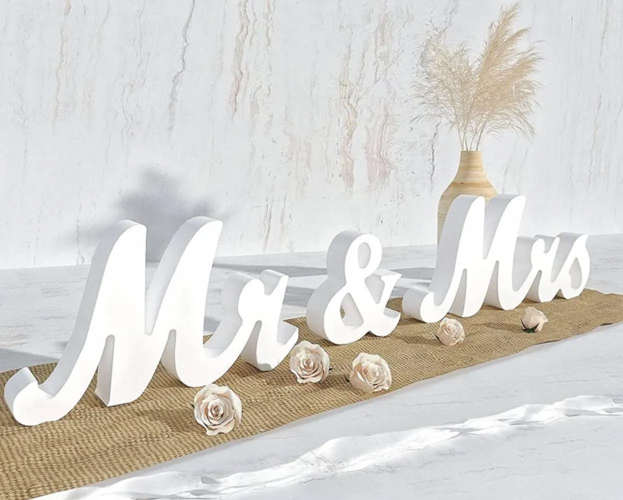 White Mr & Mrs Sign