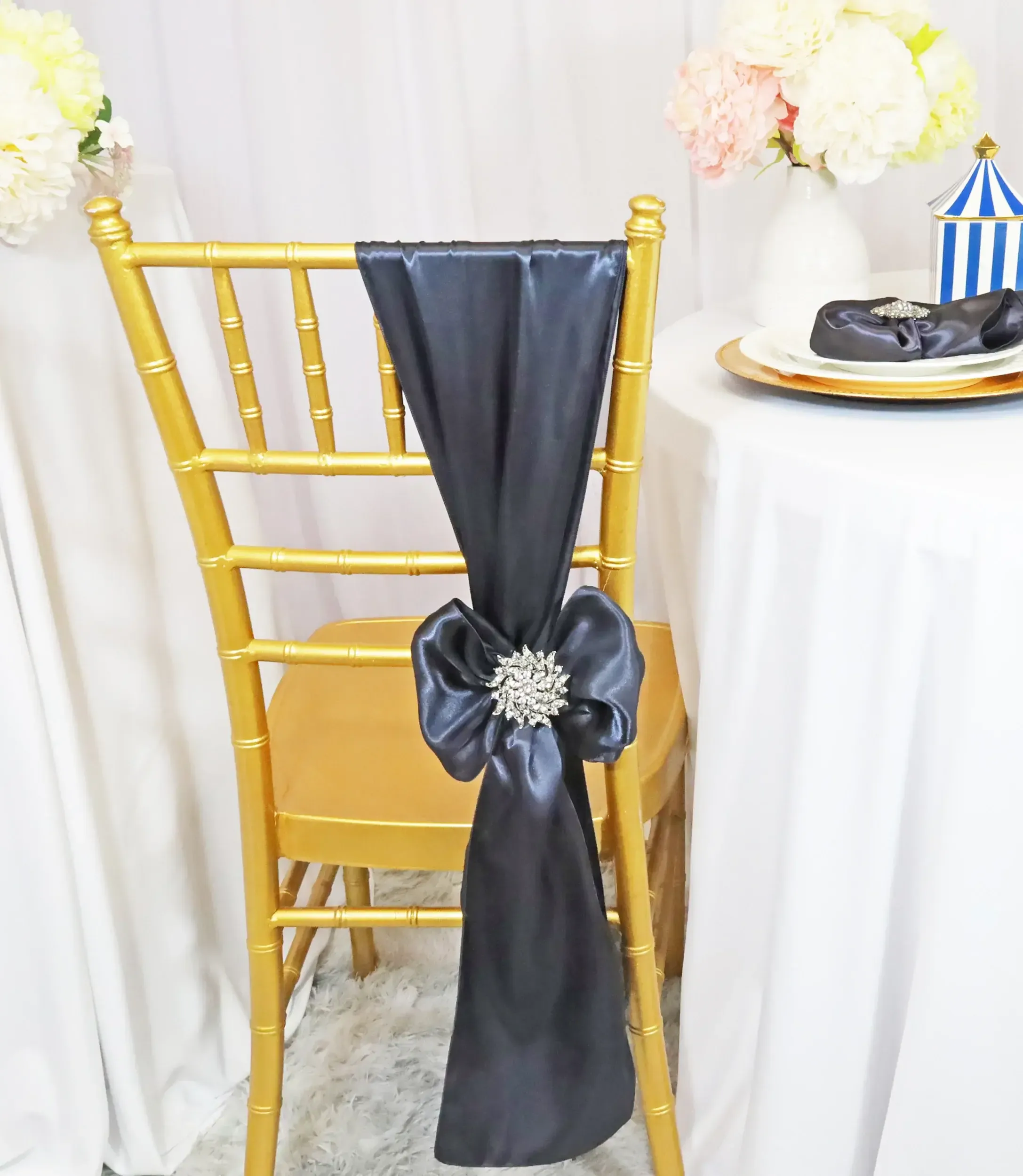 Pewter/Charcoal Grey Satin Sashes
