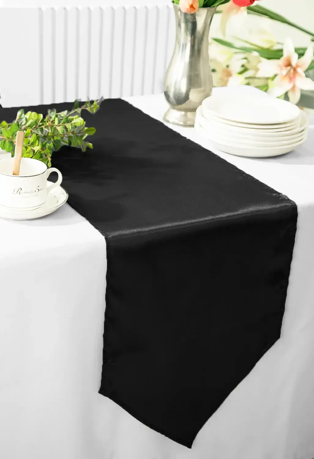 Black Satin Table Runners