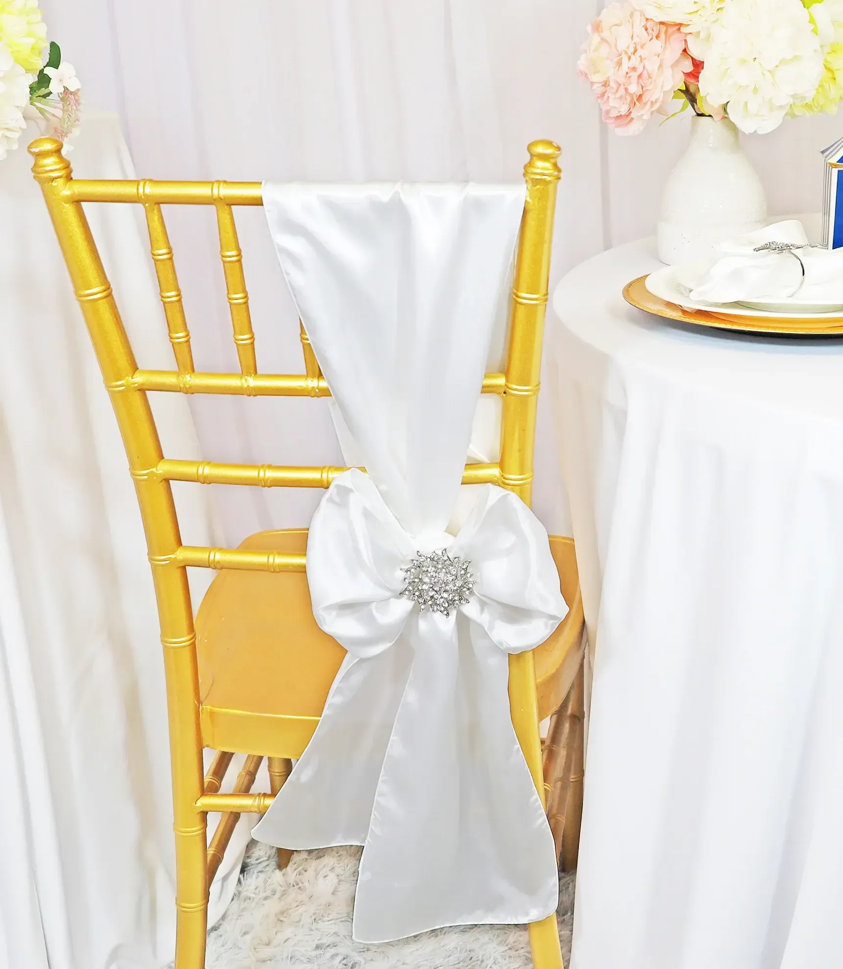 White Satin Sashes