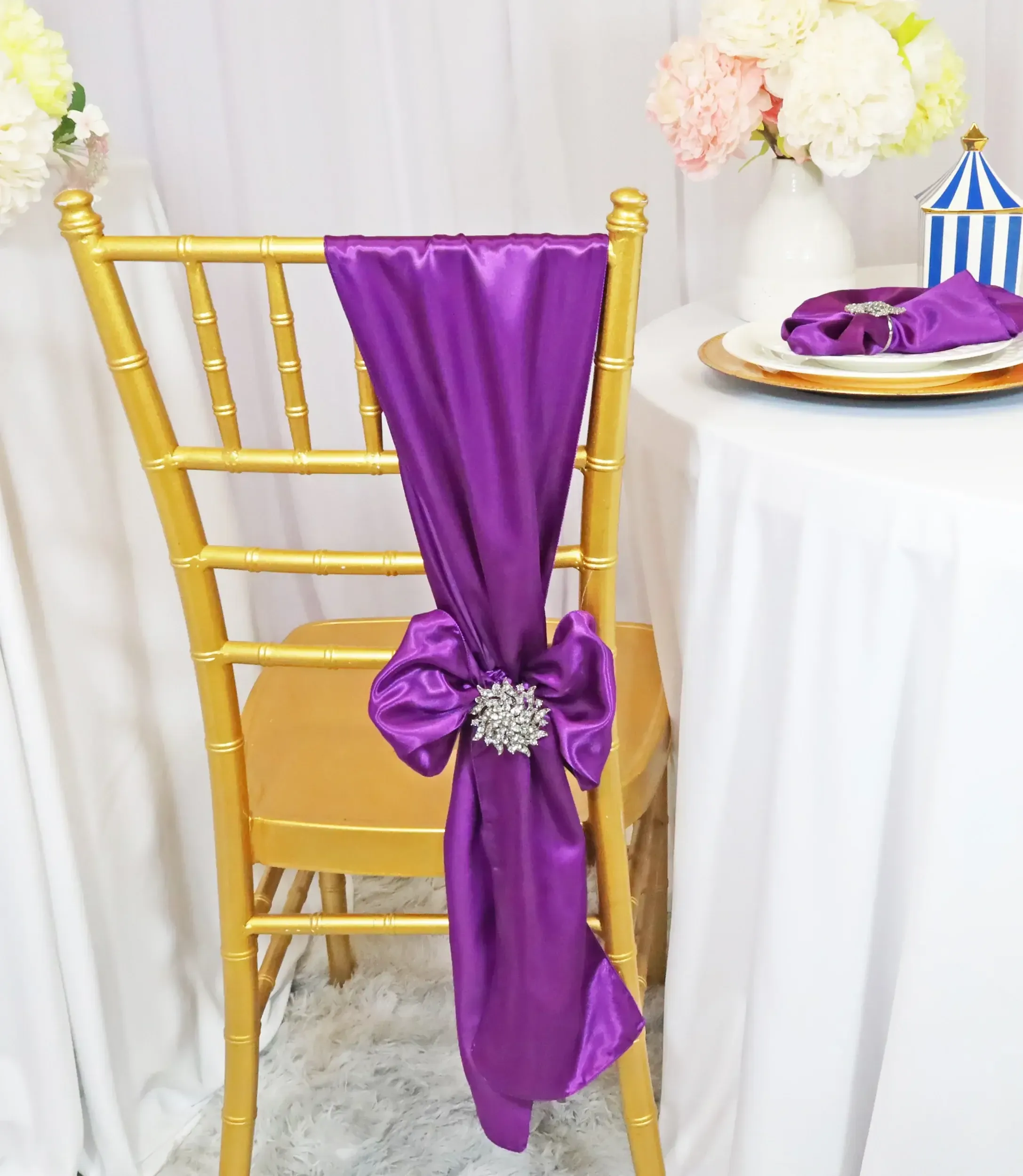 Bright Purple Satin Sashes