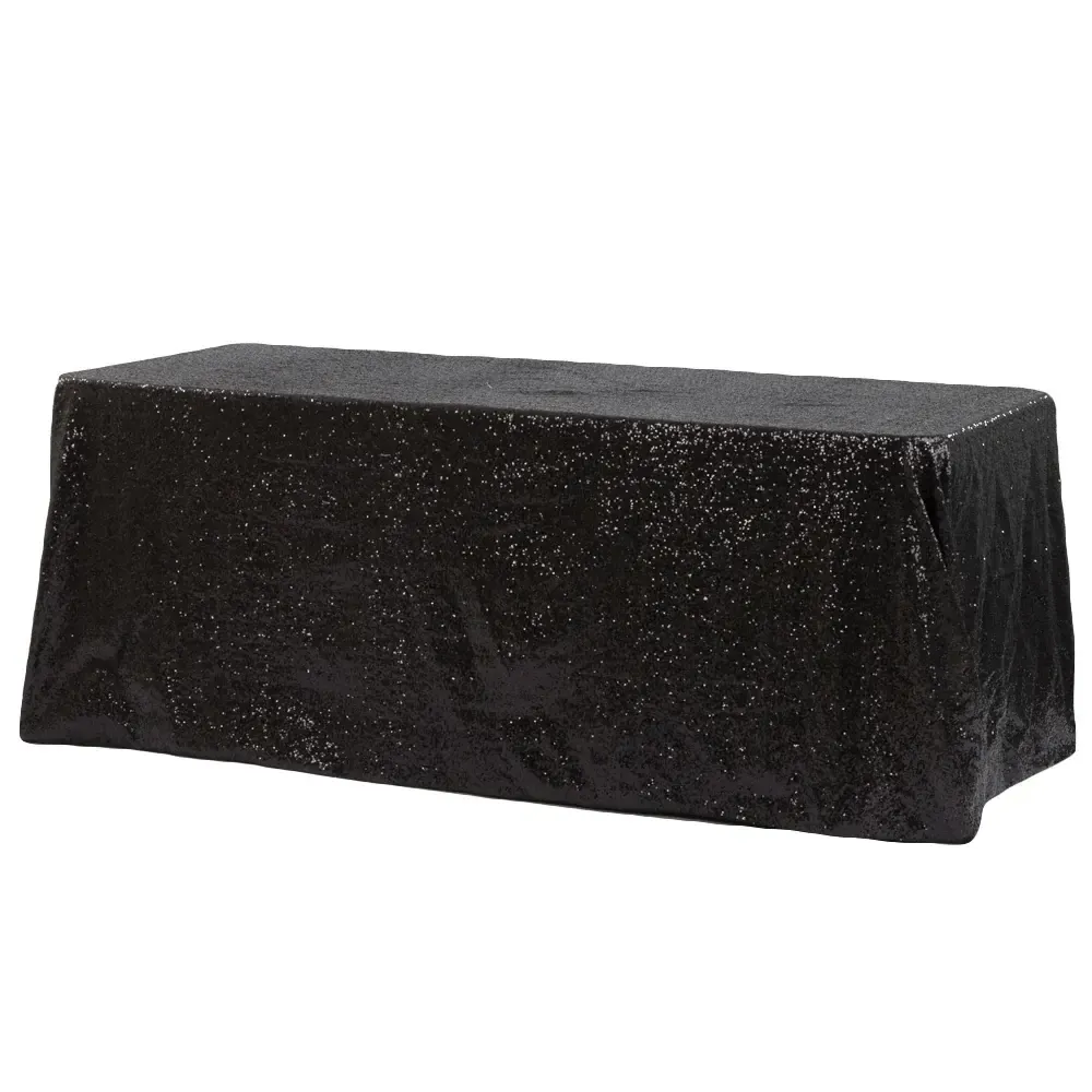 90"x156" Black Sequin Tablecloth