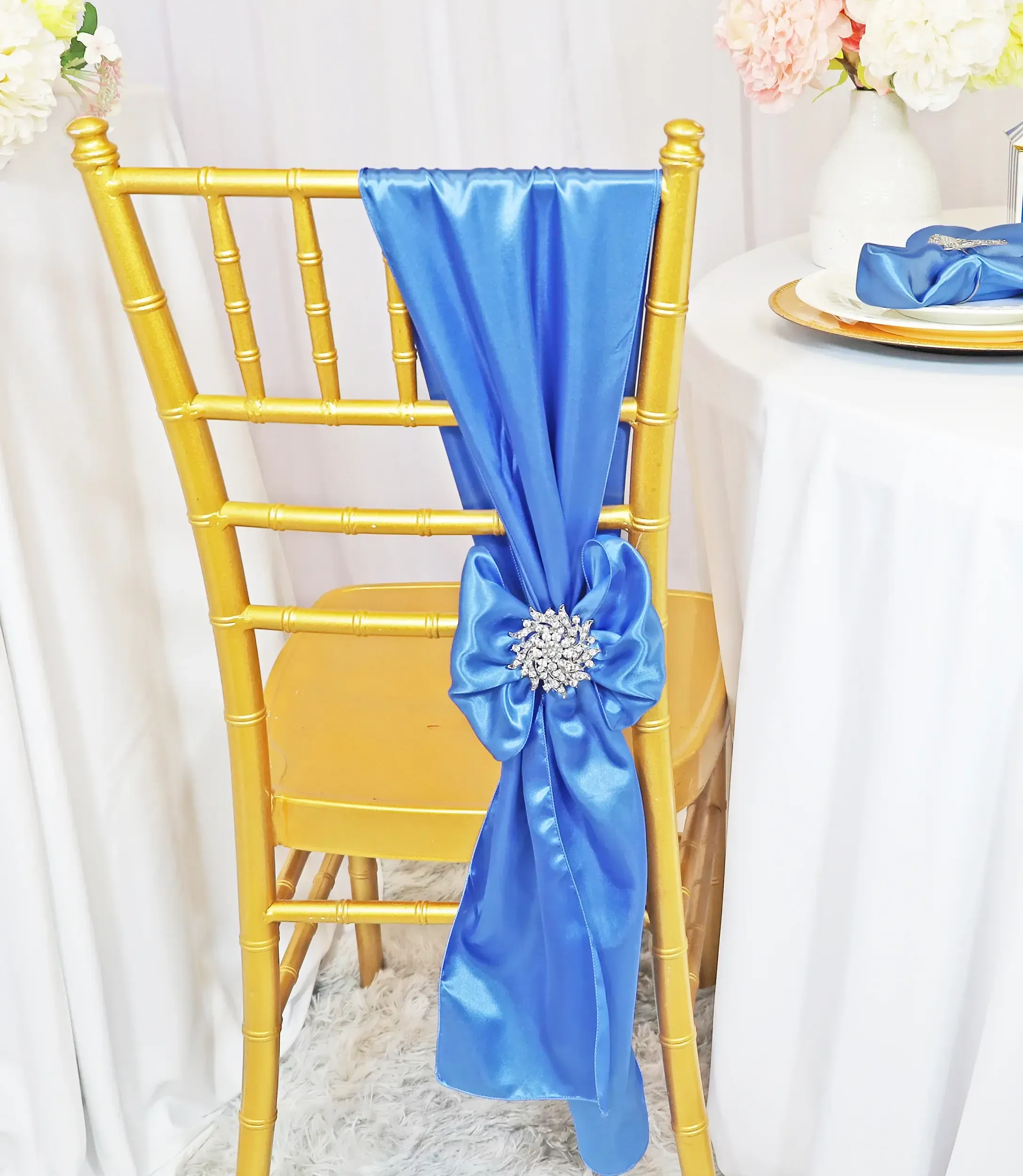 Cornflower/Periwinkle Blue Satin Sashes