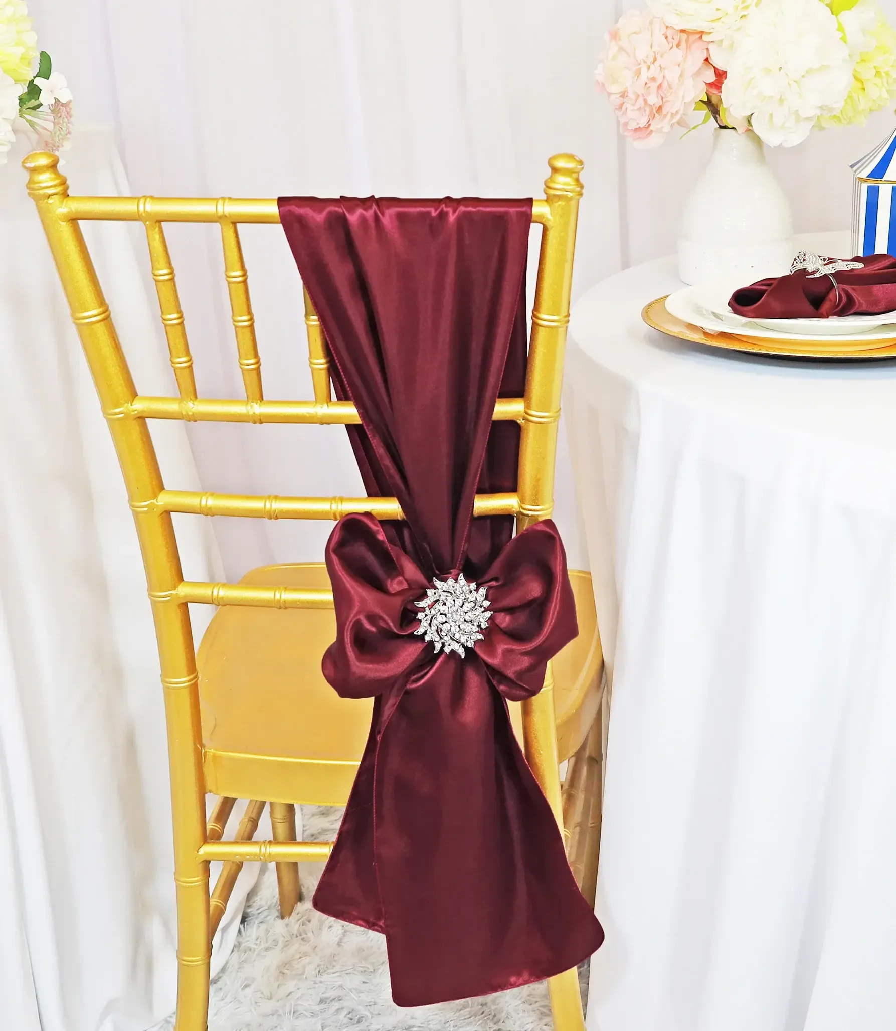 Burgundy Satin Sashes