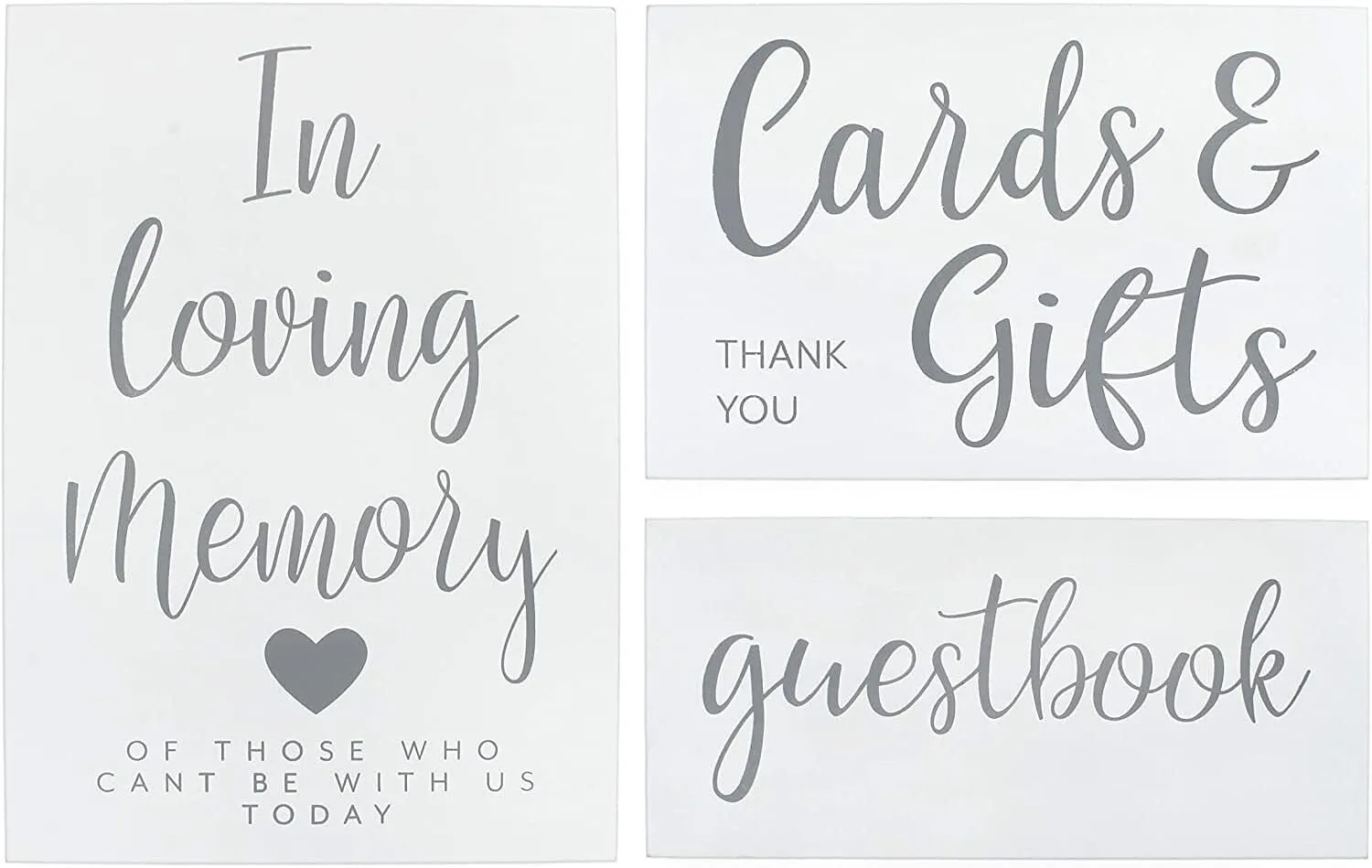 White with Grey Font Signs