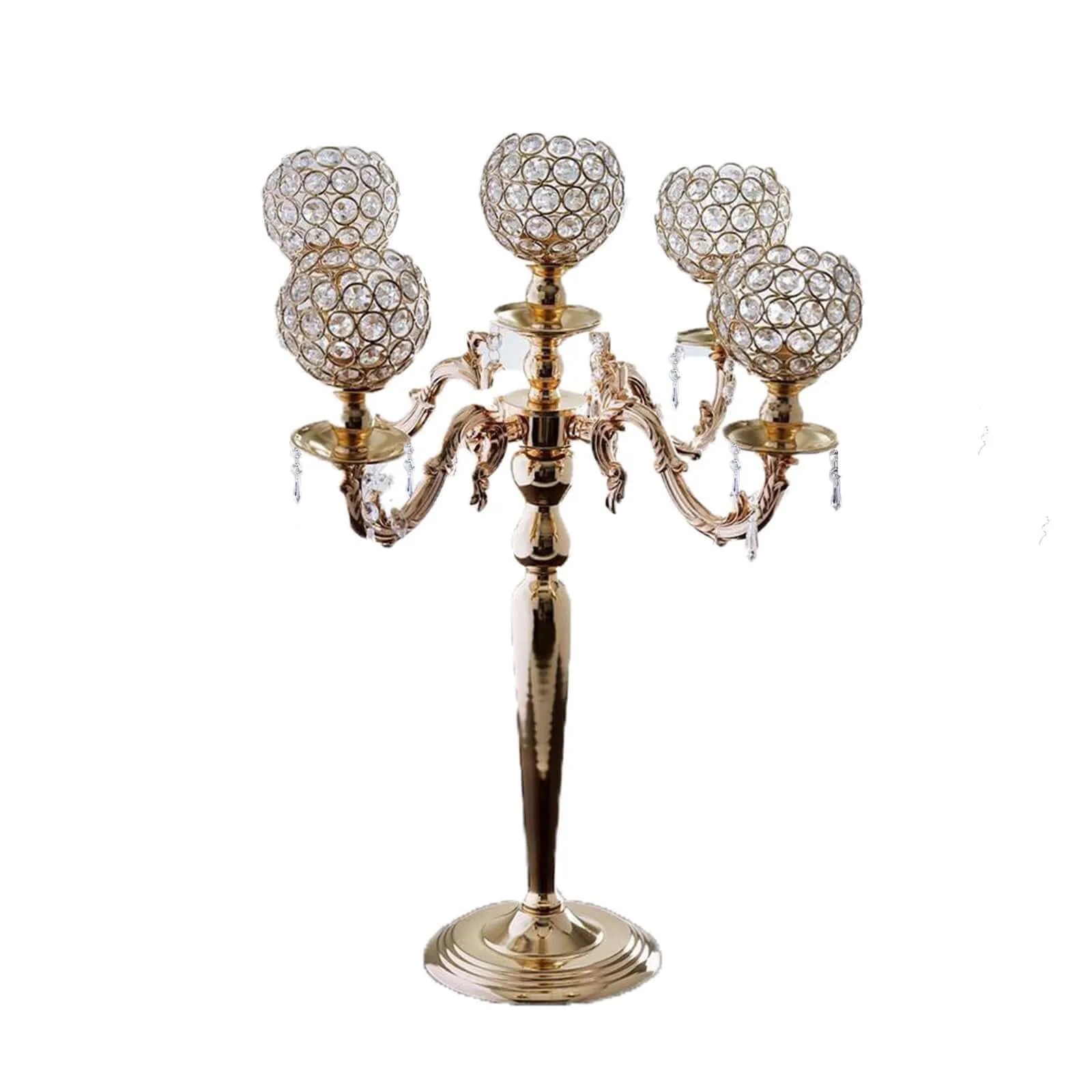 Tall Gold and Crystal Candelabras